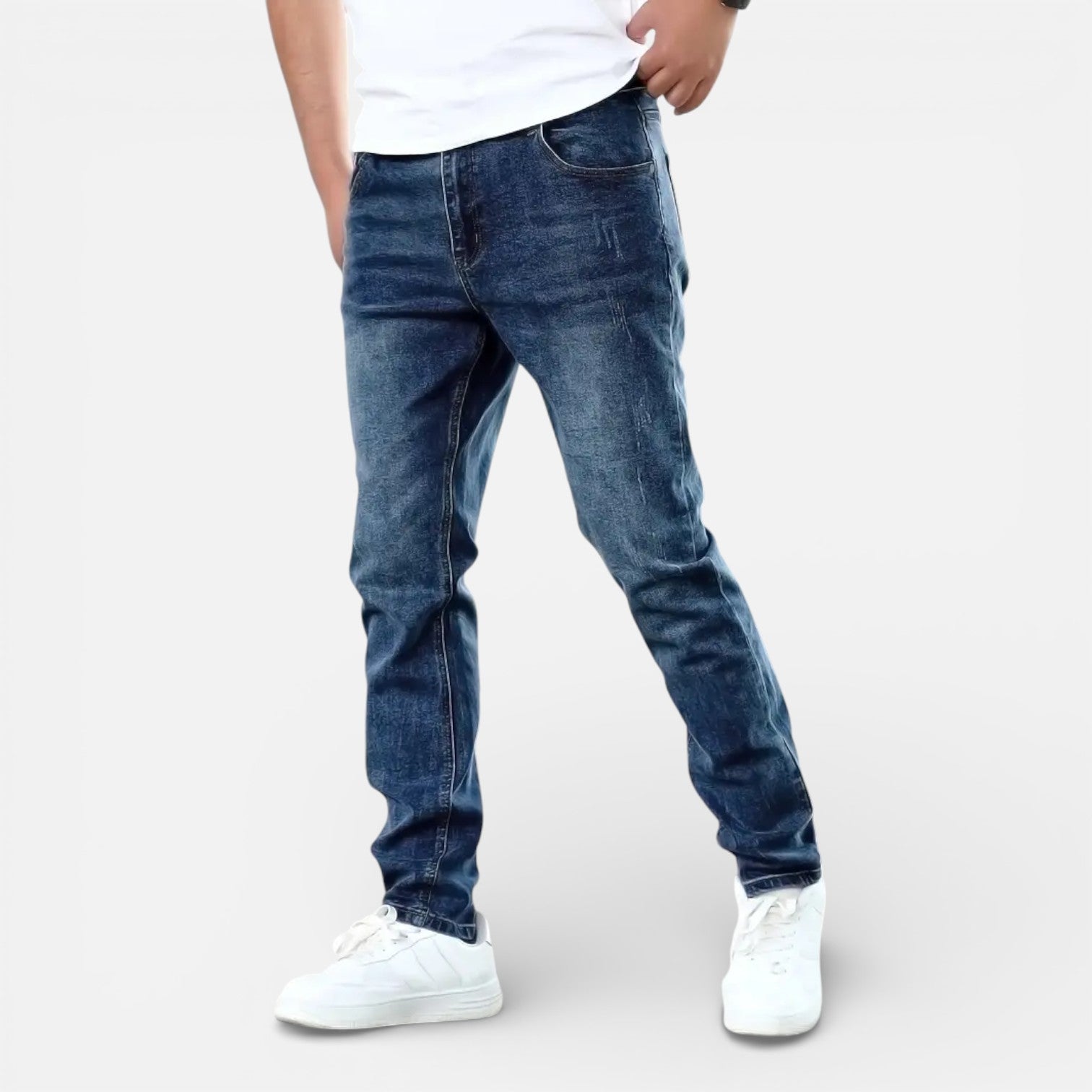 Men’s Classic Jeans – Slim Fit Stretch Denim Pants