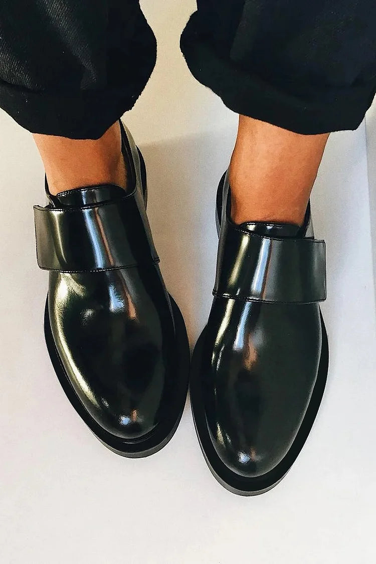 Iris | Women's Glossy Loafers with Strap for Effortless Elegance