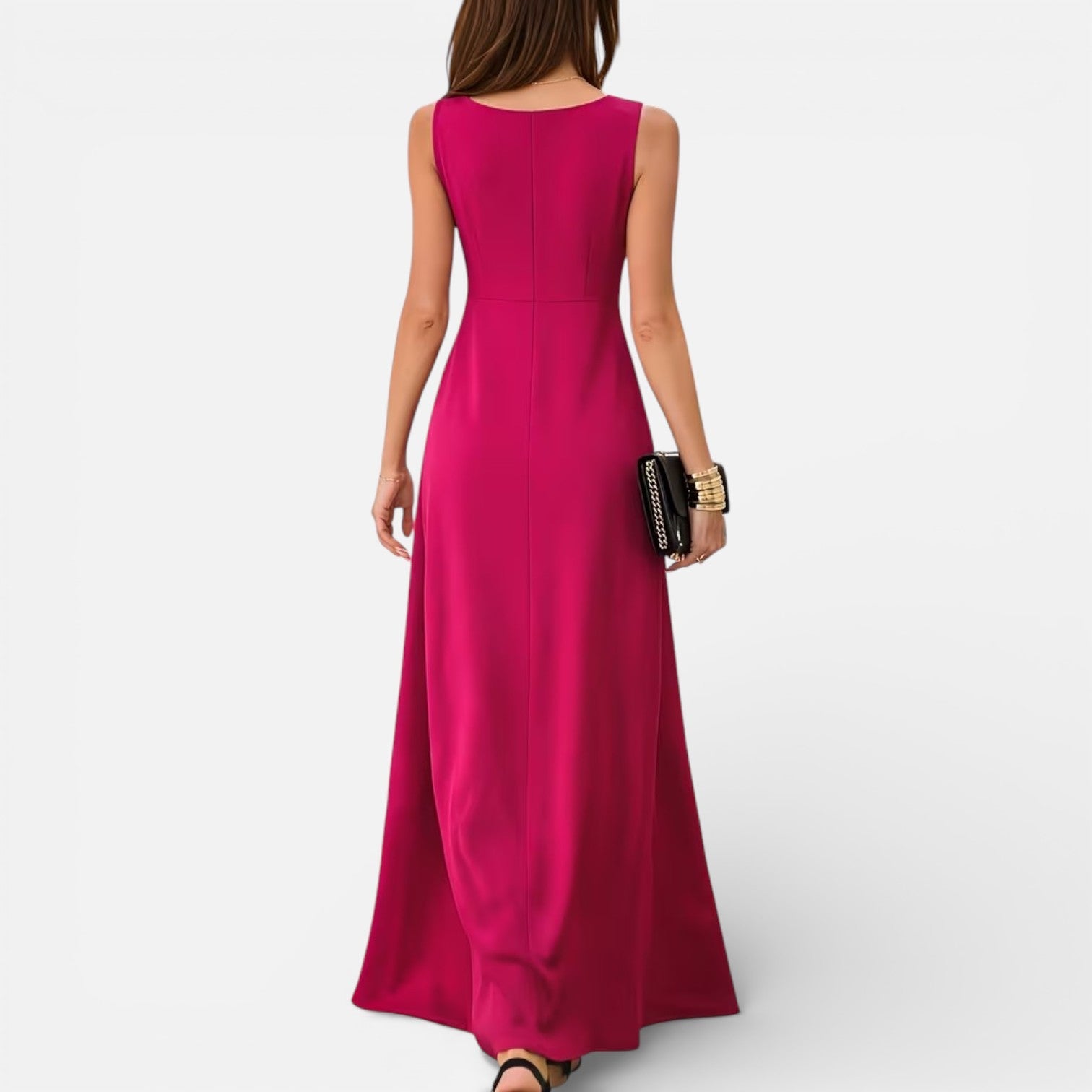 Women’s Maxi Dress Stretch Fabric Classic Sleeveless Long Fit