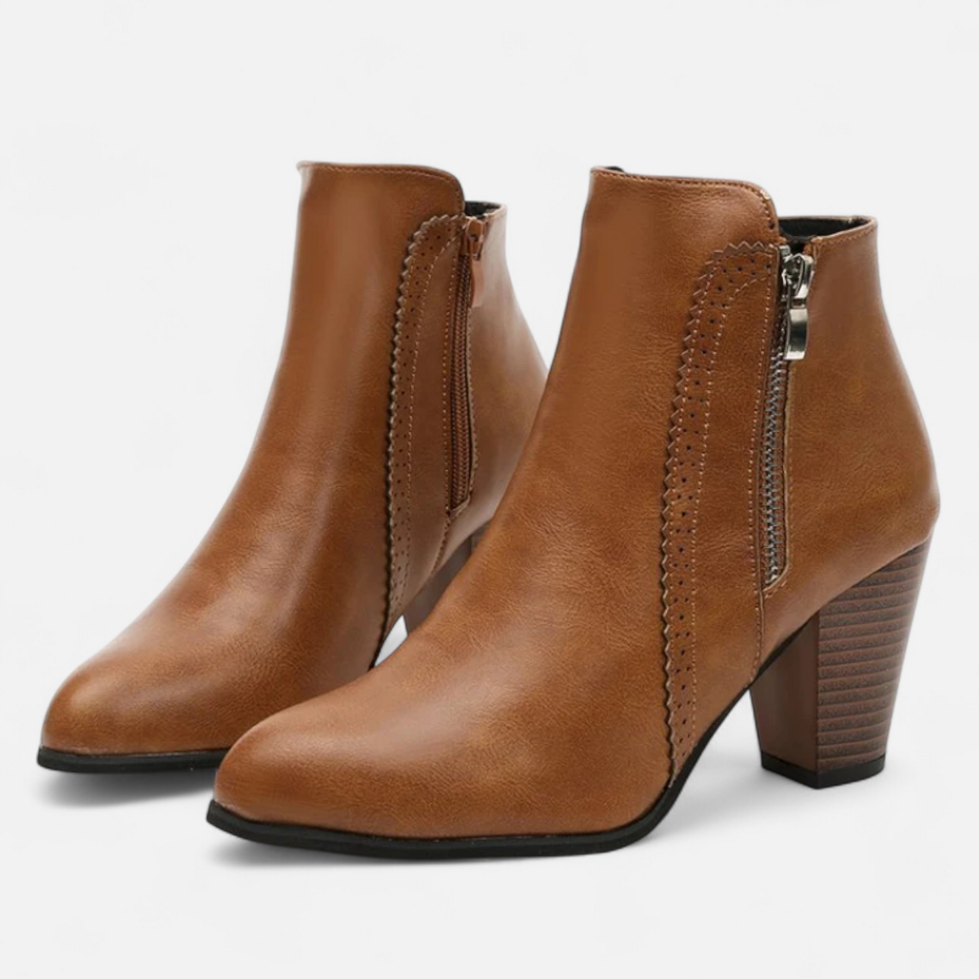 Women’s Retro Zip-Heel Boots - Sofia Maris