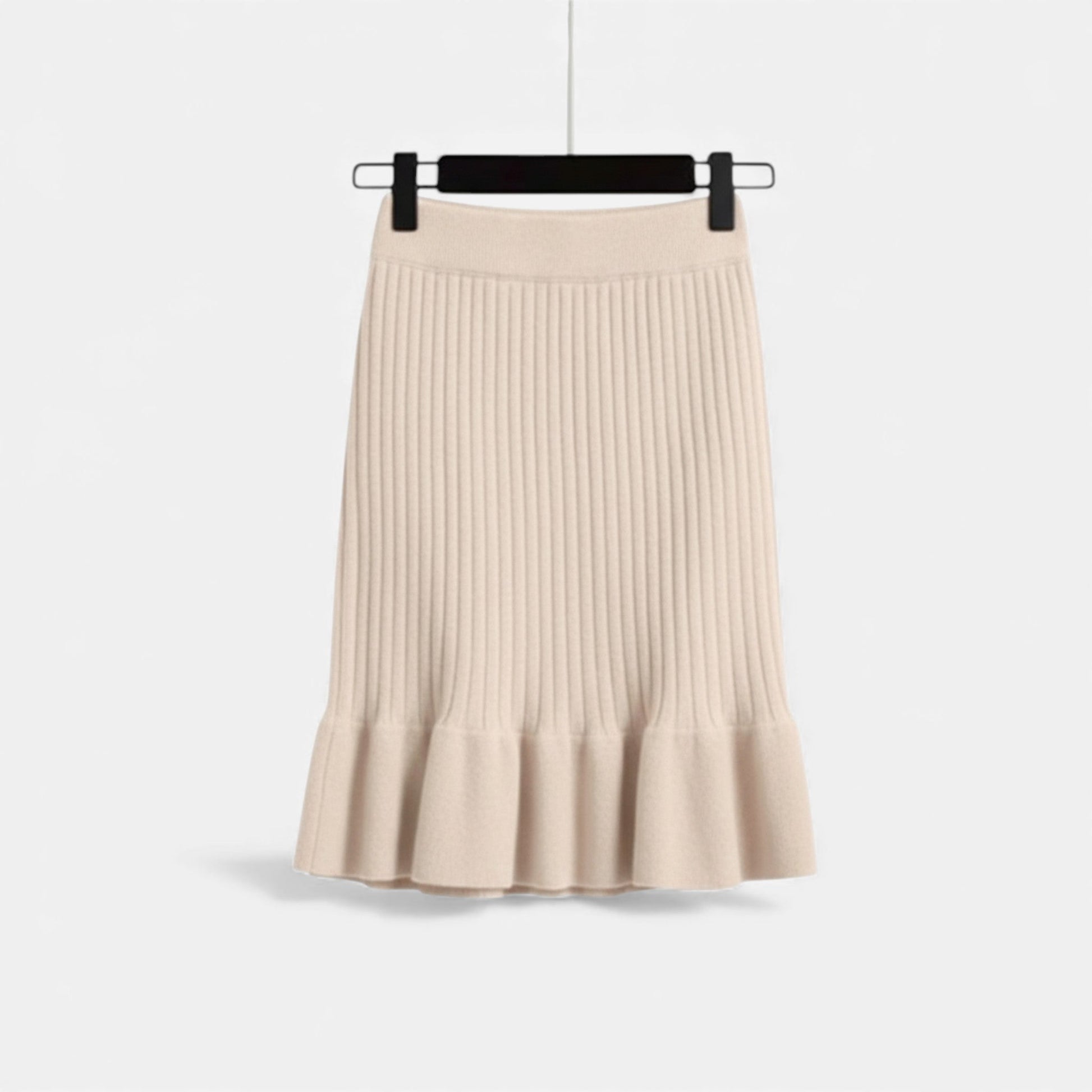 Women’s High-Waist Ribbed Knitted Skirt - Sofia Maris