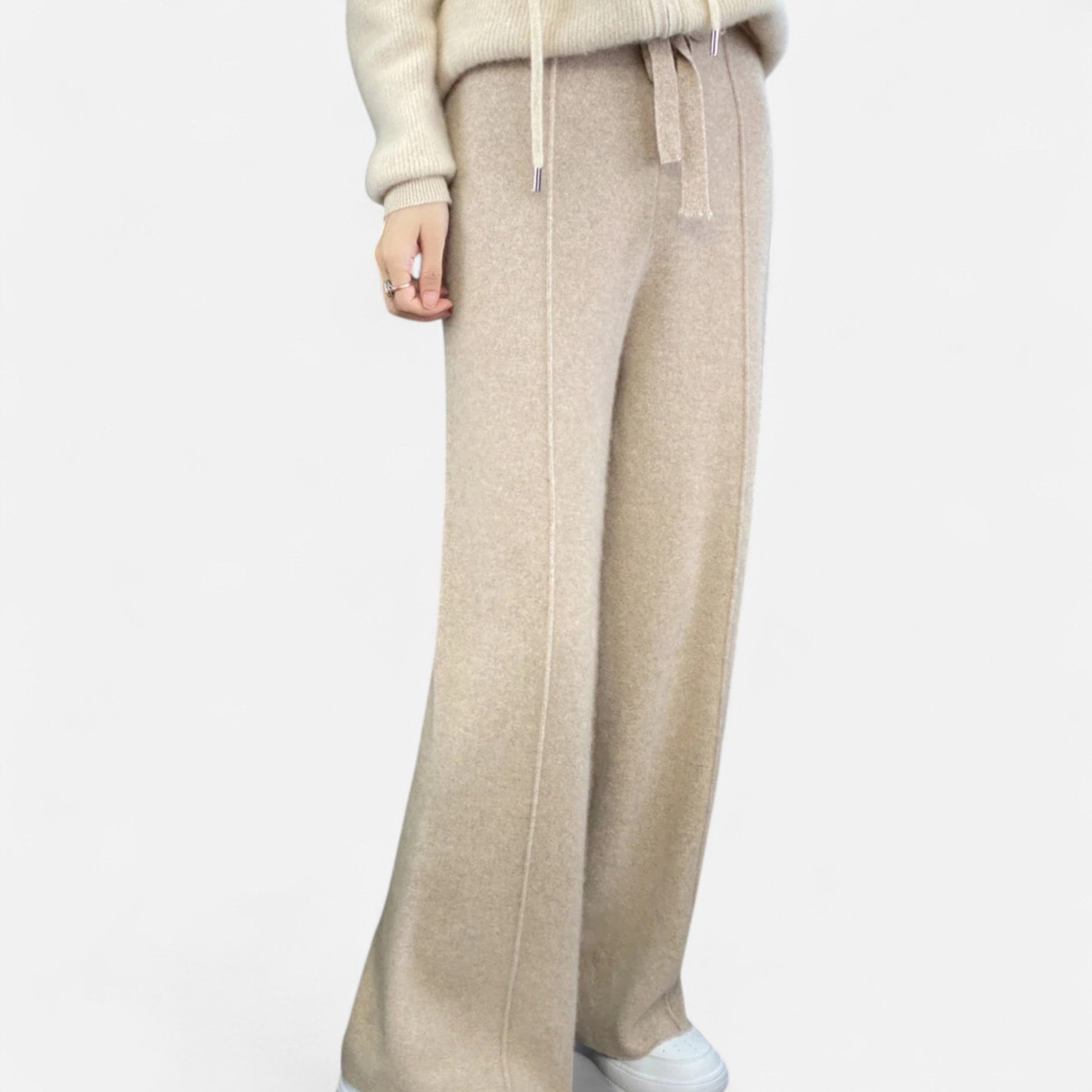 Women’s Pure Wool Wide-Leg Knit Trousers - Sofia Maris