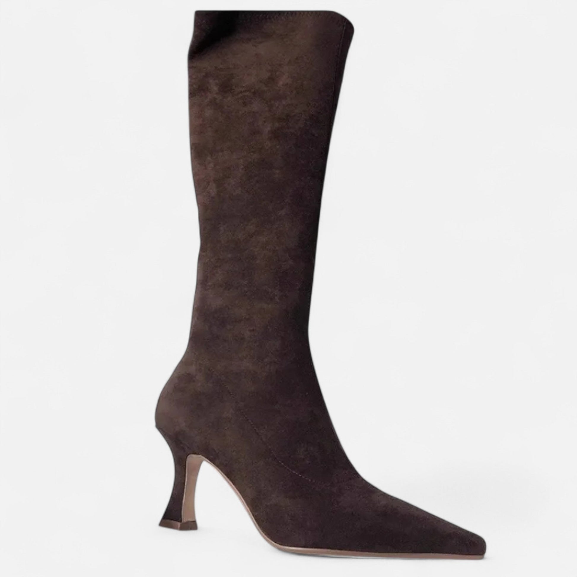 The Sofia Women’s Suede Thigh-High Heeled Boots - Sofia Maris
