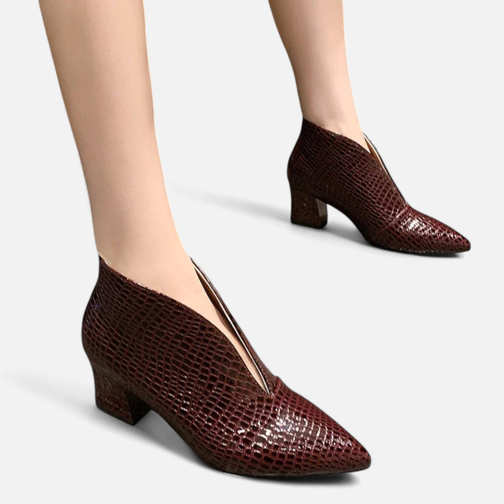 Sofia Maris Women’s Patent Leather V-Cut Ankle Boots - Sofia Maris