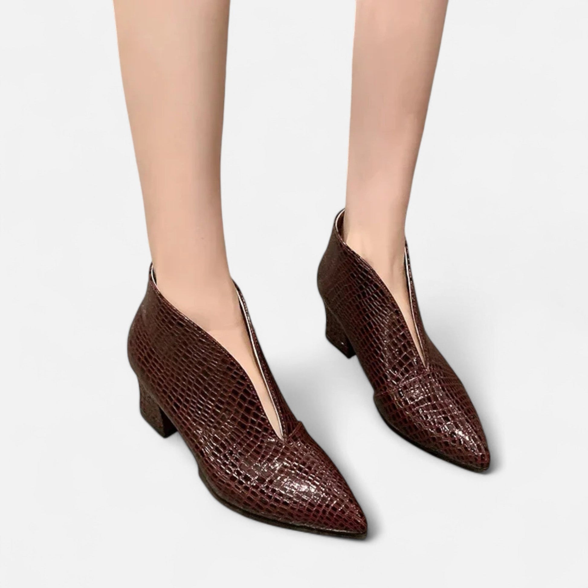 Sofia Maris Women’s Patent Leather V-Cut Ankle Boots - Sofia Maris