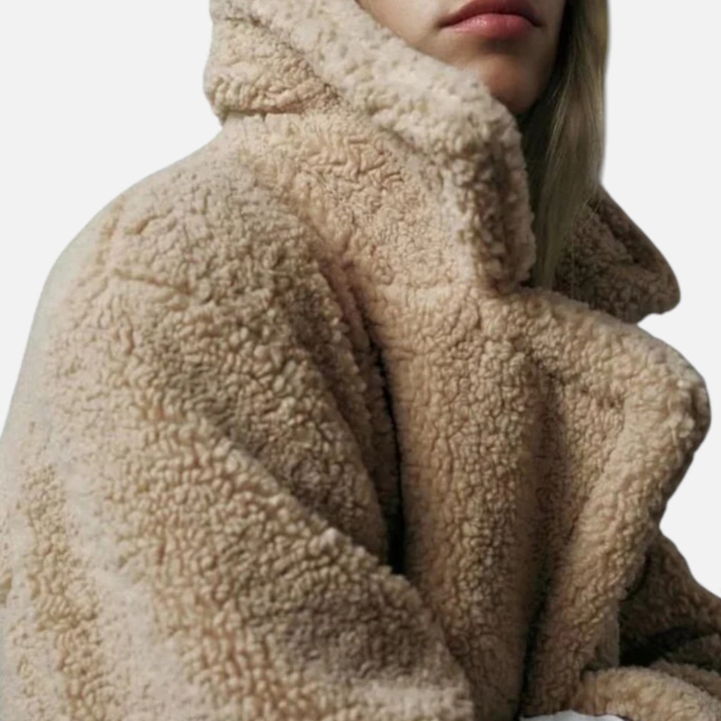 Sofia Maris | Women’s Long Double-Breasted Teddy Coat