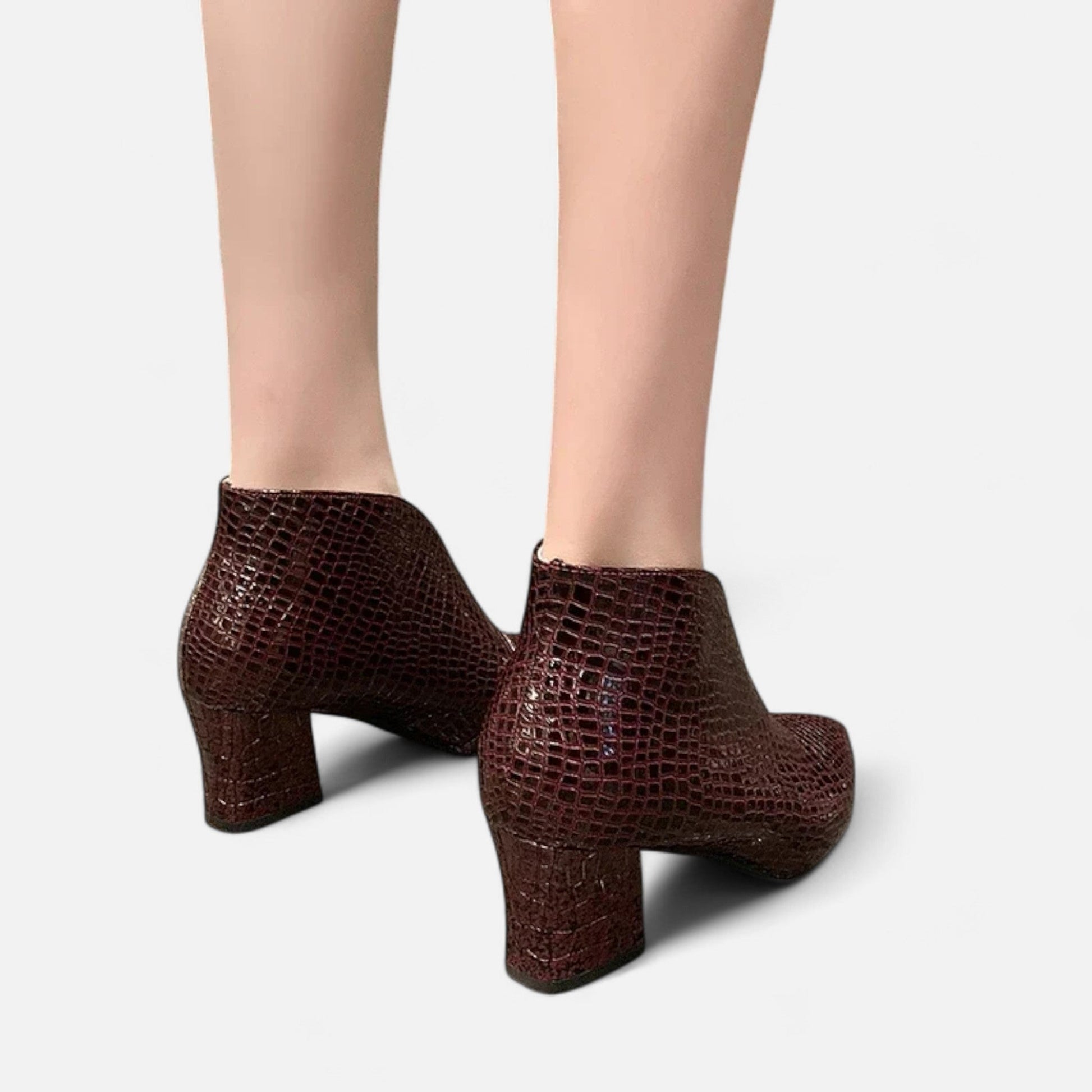 Sofia Maris Women’s Patent Leather V-Cut Ankle Boots - Sofia Maris