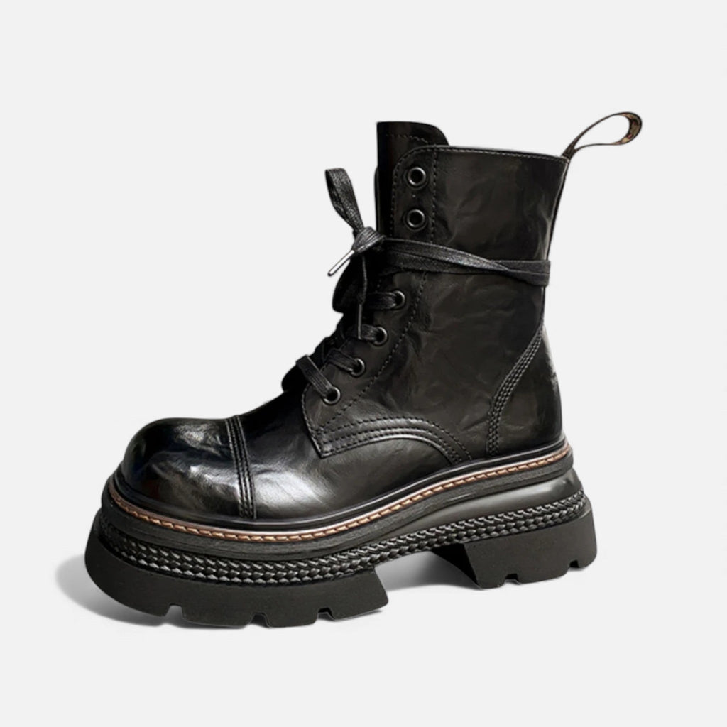 Sofia Maris Women’s Plush-Lined Winter Lace-Up Platform Boots