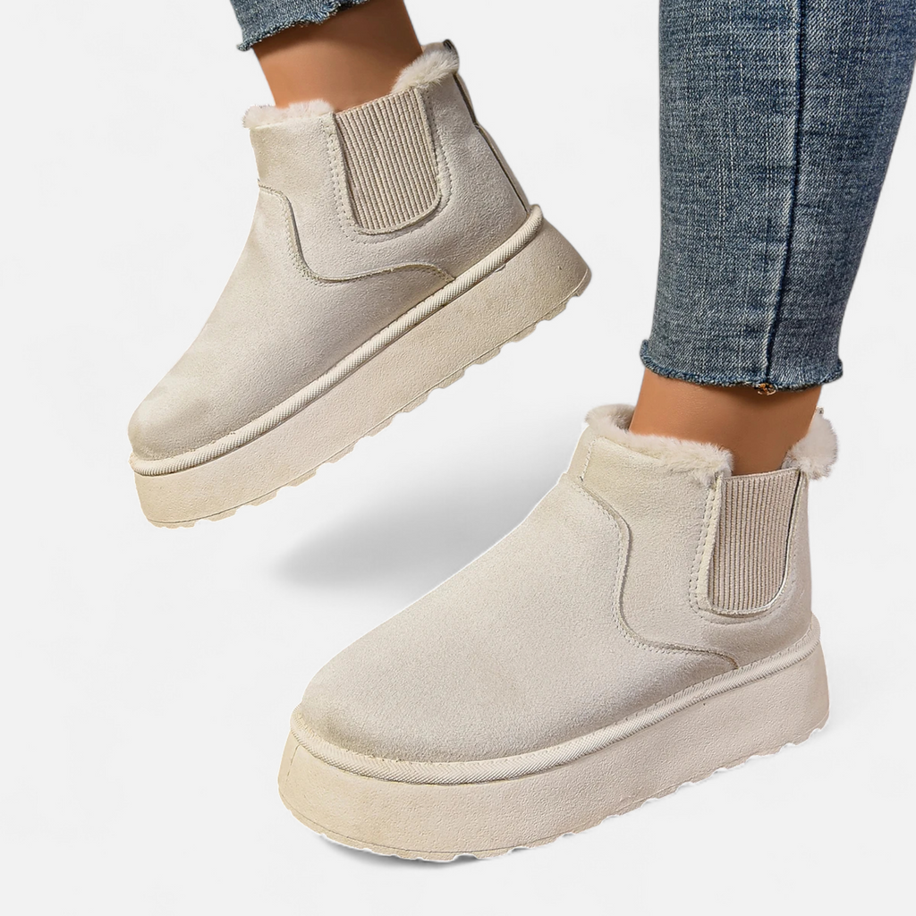 Women’s Short Plush Platform Ankle Boots - Sofia Maris