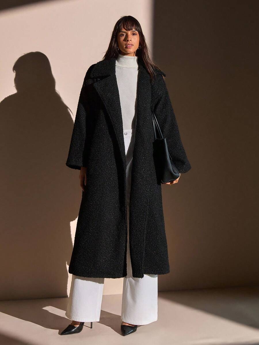 Sofia Maris Cozy Teddy Coat Black