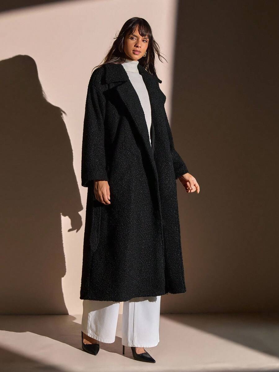 Sofia Maris Cozy Teddy Coat Black