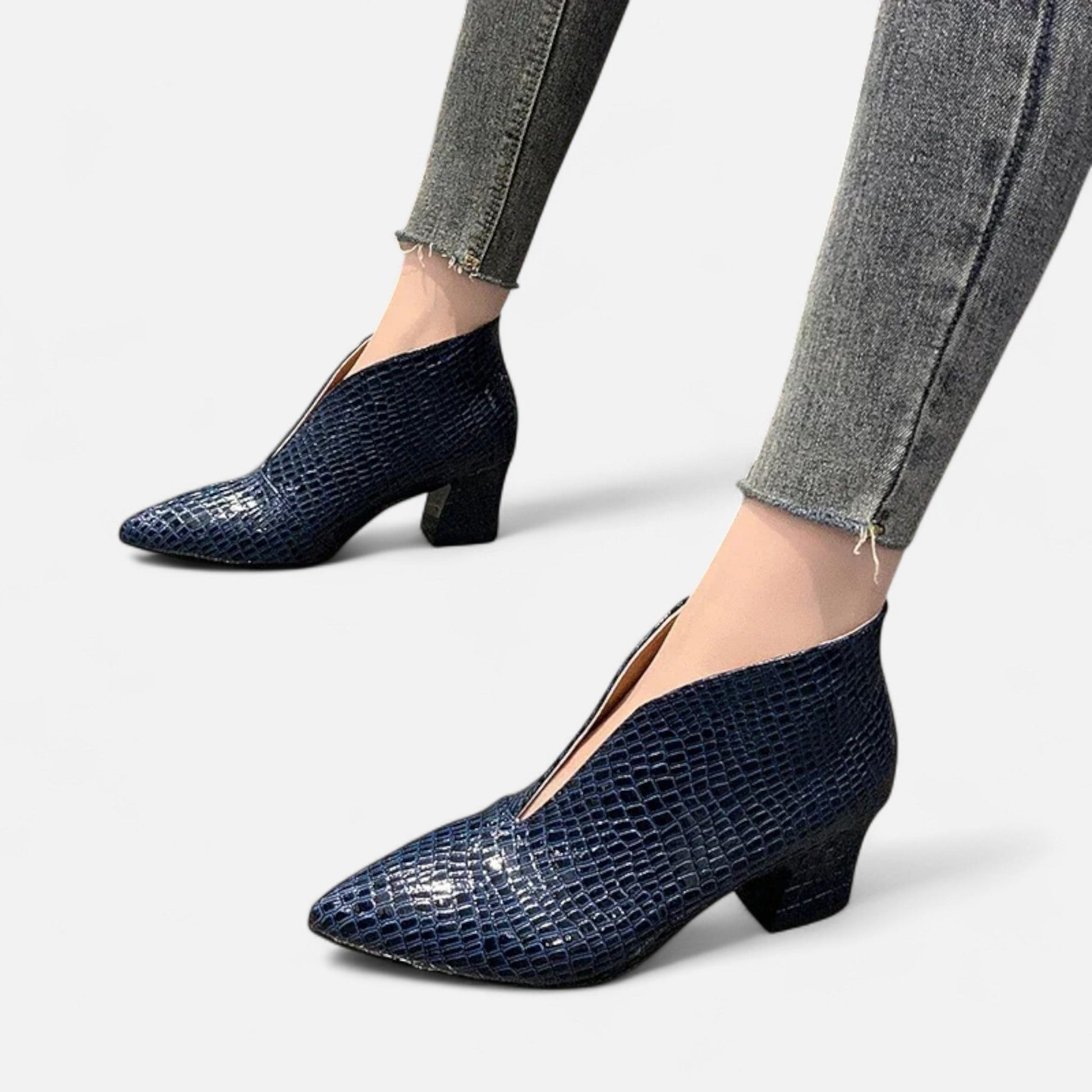 Sofia Maris Women’s Patent Leather V-Cut Ankle Boots - Sofia Maris