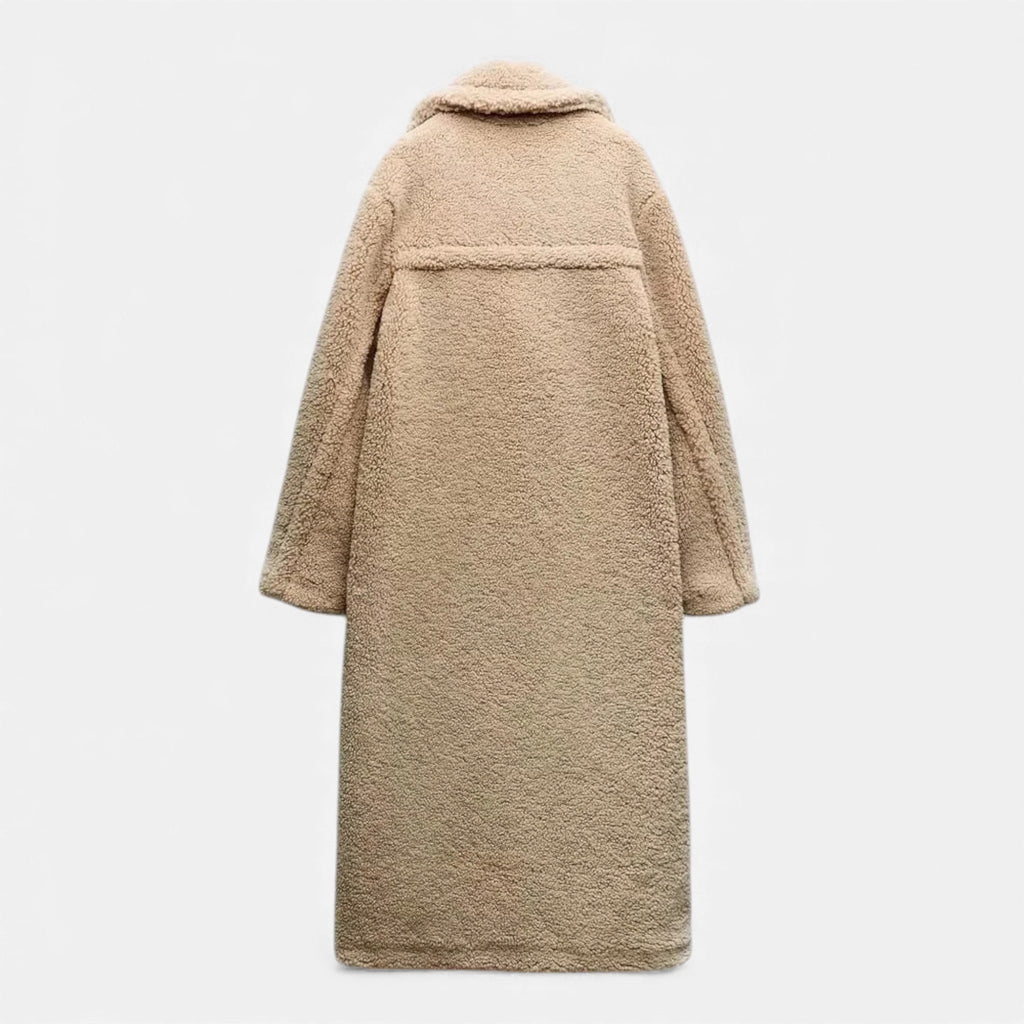 Sofia Maris | Women’s Long Double-Breasted Teddy Coat