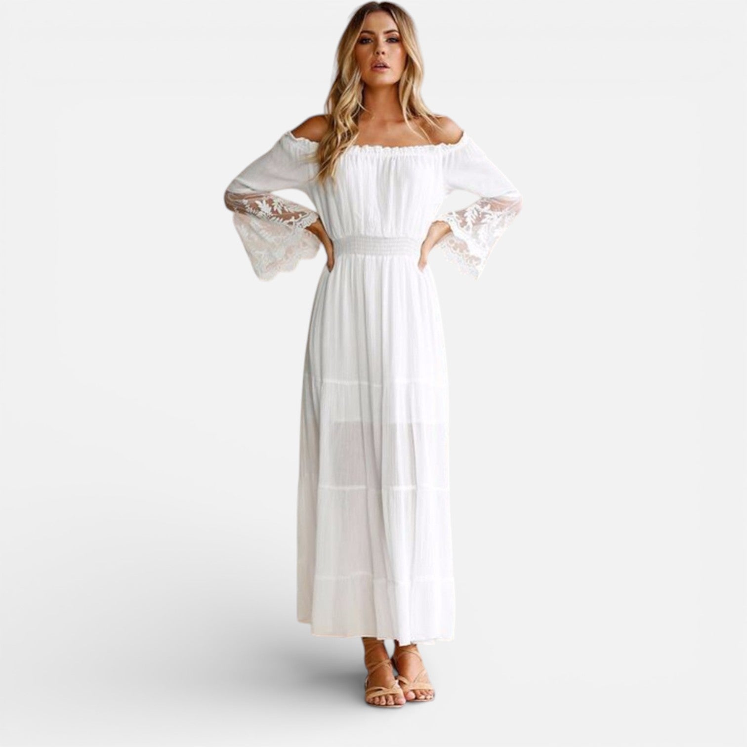 Women’s Off Shoulder Maxi Dress Lace Summer Event