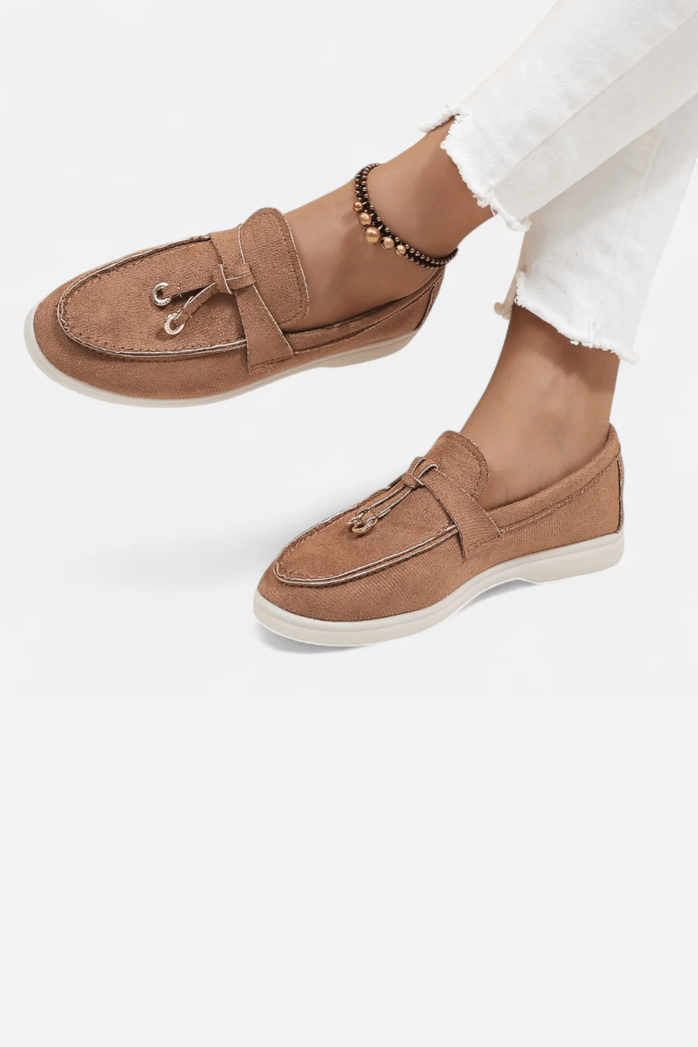 Sofia Maris | Women's Soft Leather Retro Slip-On Shoes – Chunky Sole Comfort