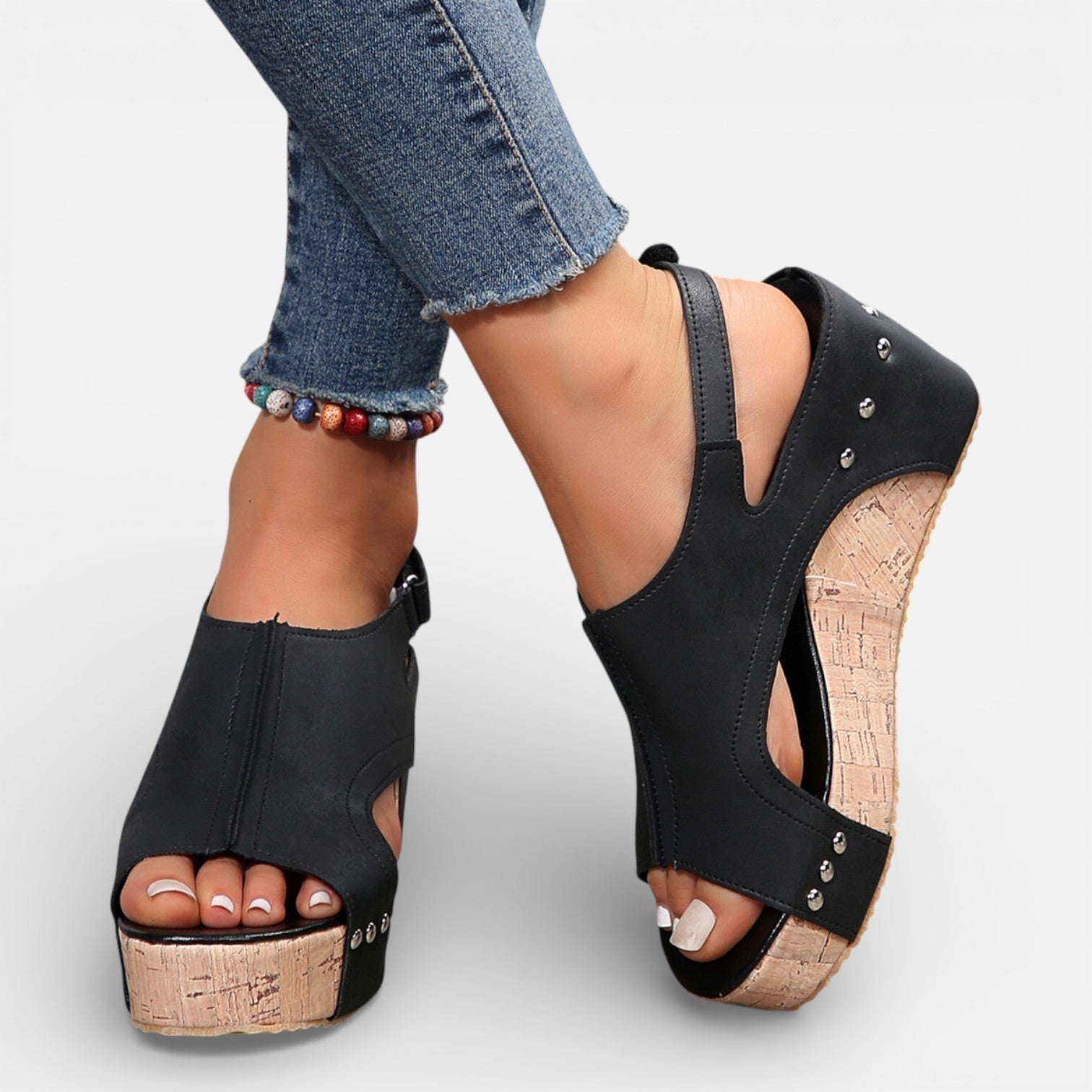 Women’s Platform Wedge Sandals Stable Fit Open Toe