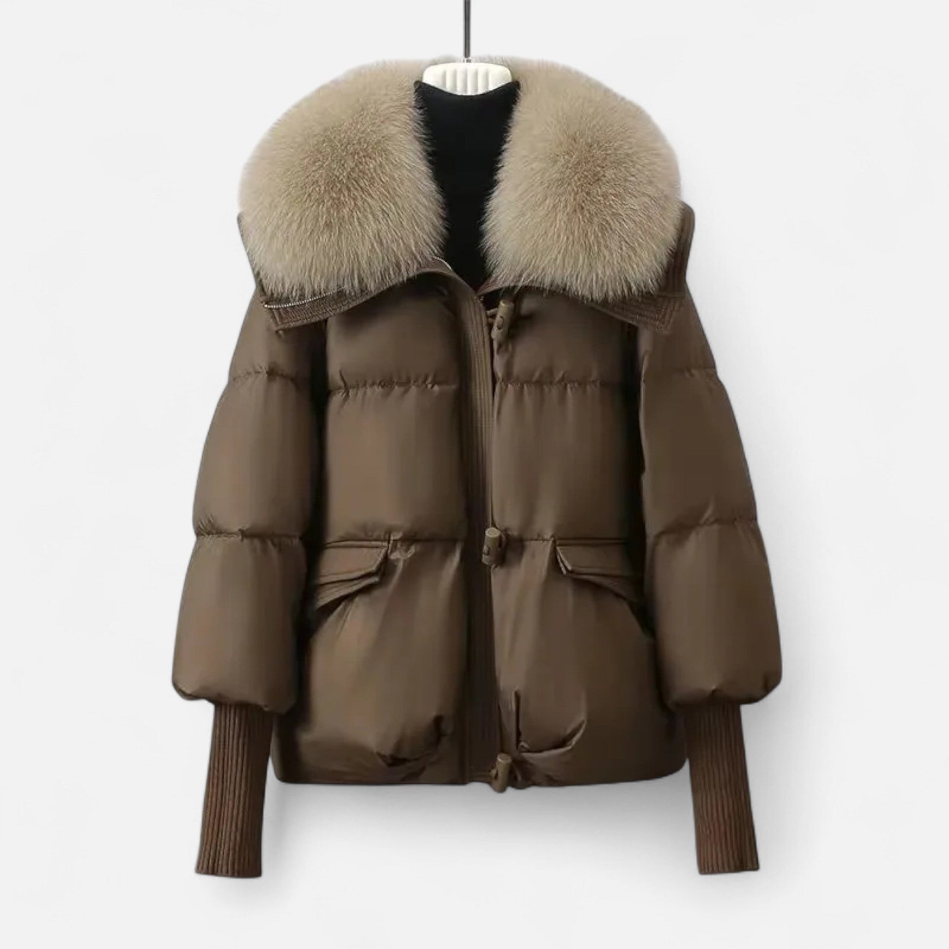 The Sofia Women’s Fur-Collar Down Cotton Jacket - Sofia Maris