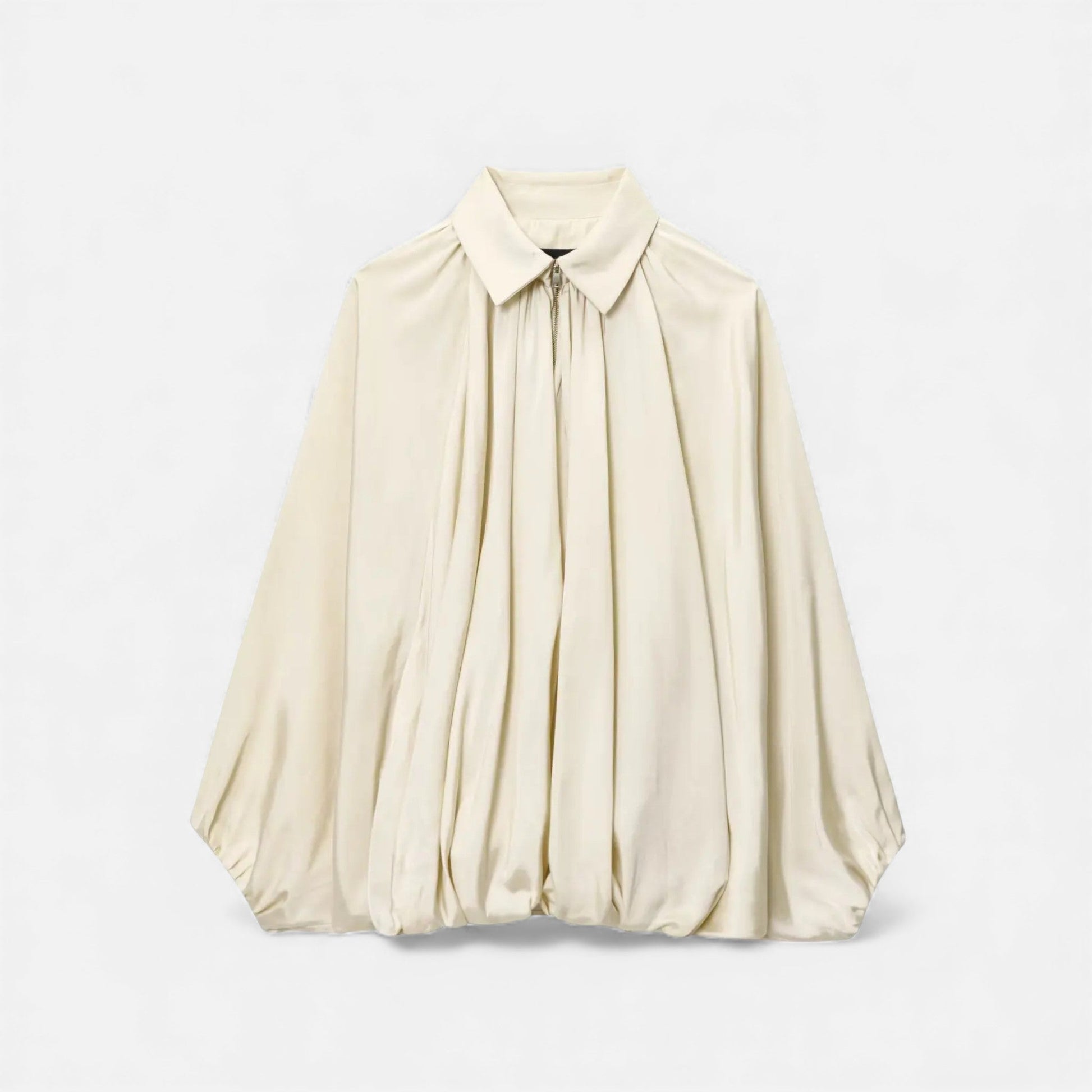 Women’s Pleated Lapel Blouse - Sofia Maris