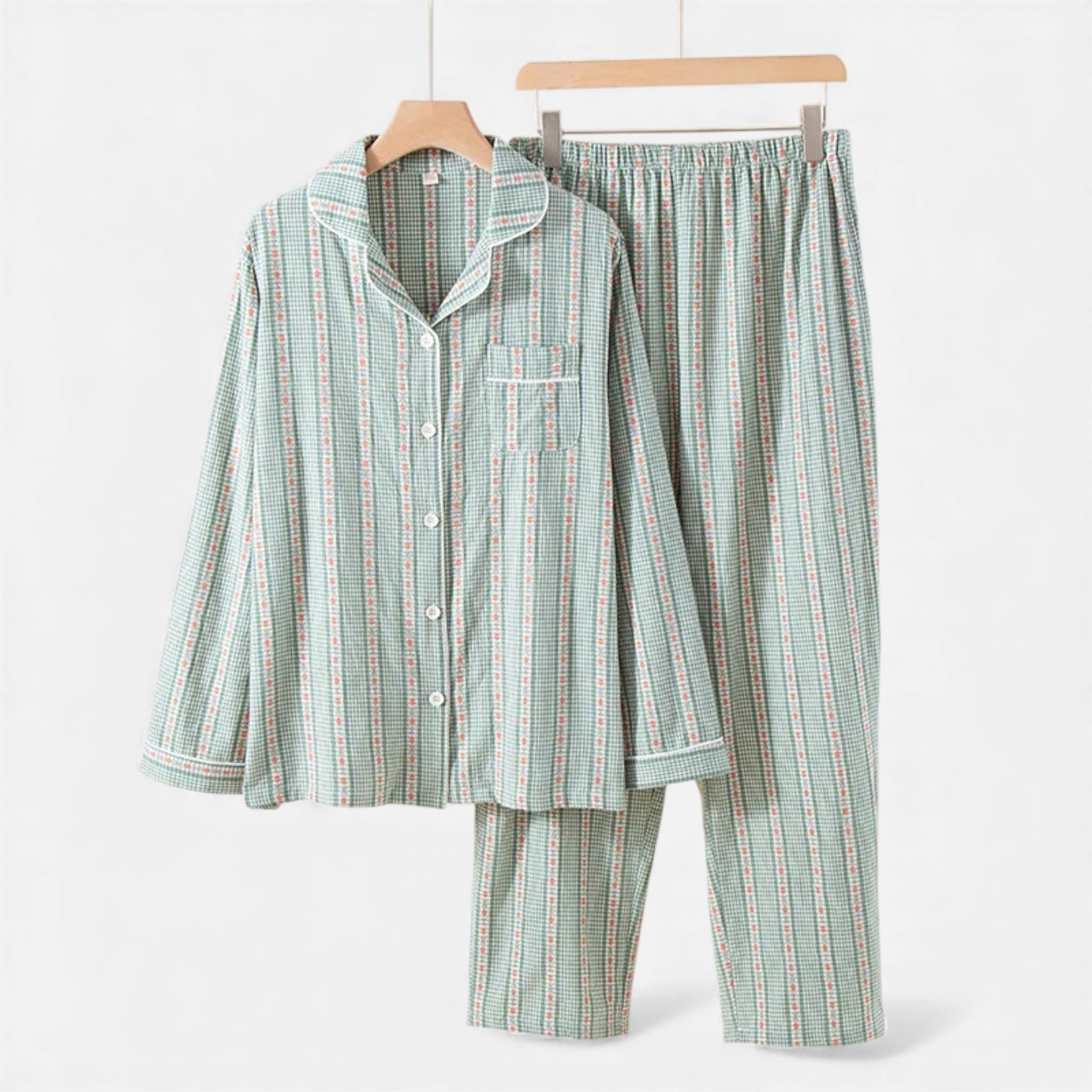 Women’s Pure Cotton Pyjama Set with Cardigan Style - Sofia Maris