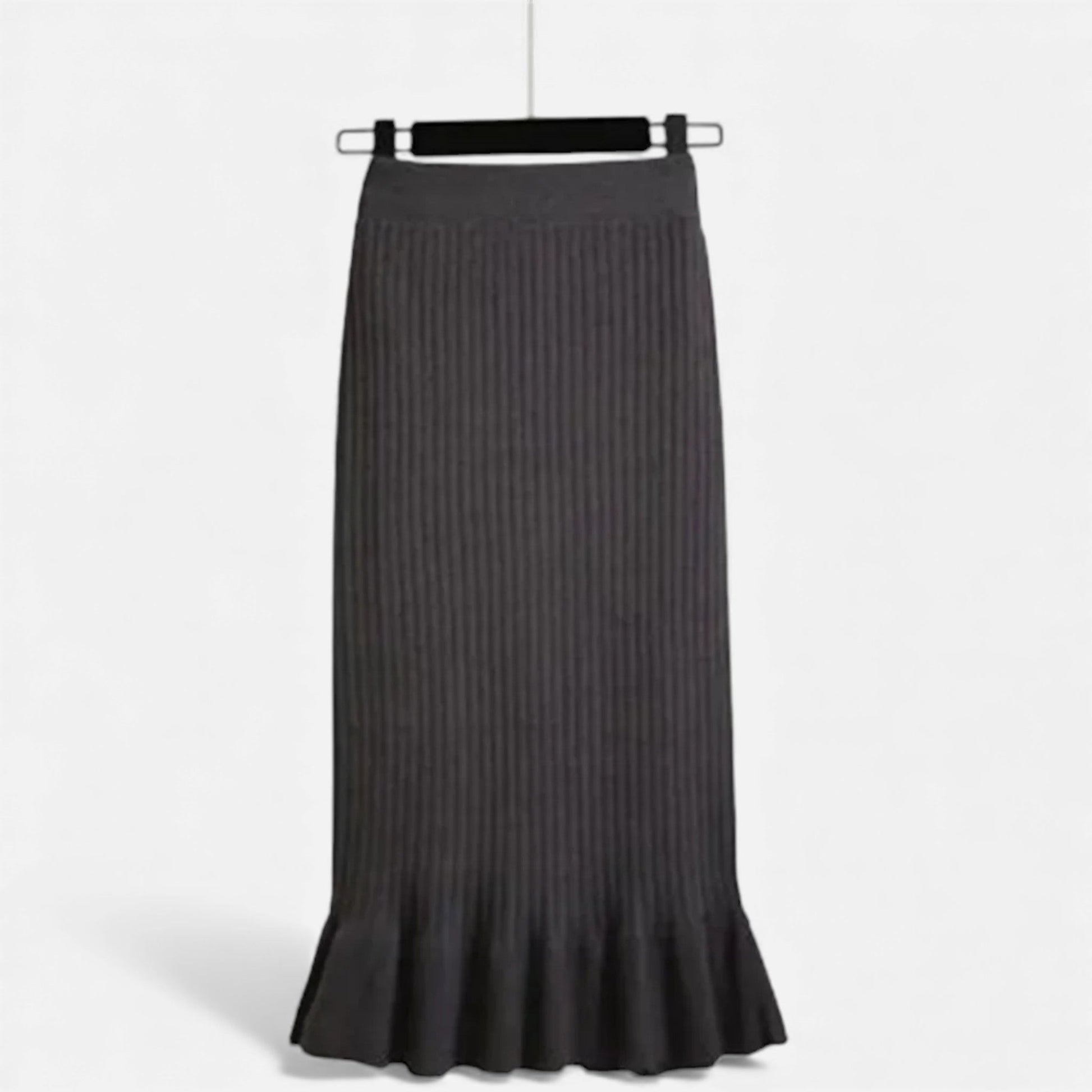 Women’s High-Waist Ribbed Knitted Skirt - Sofia Maris