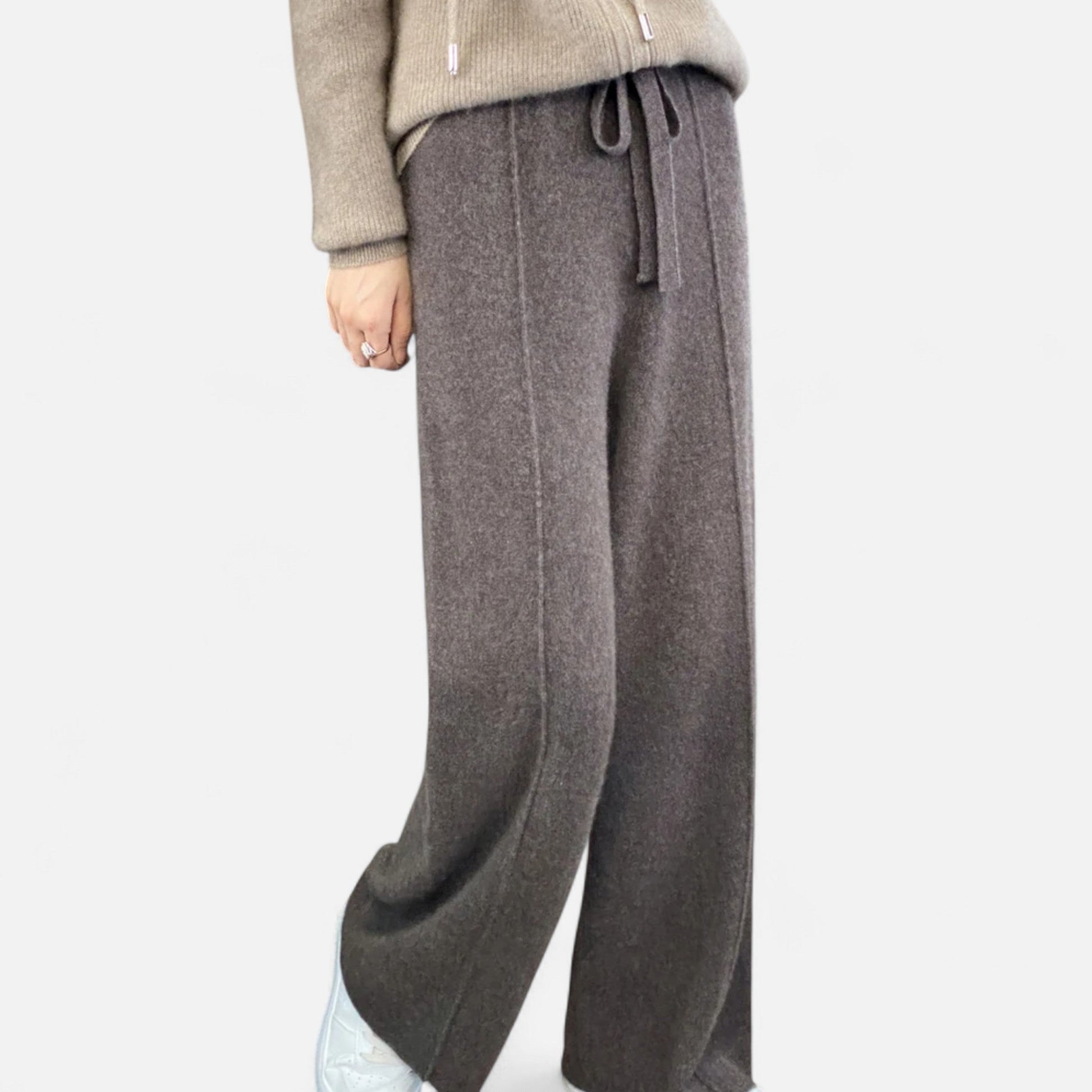 Women’s Pure Wool Wide-Leg Knit Trousers - Sofia Maris