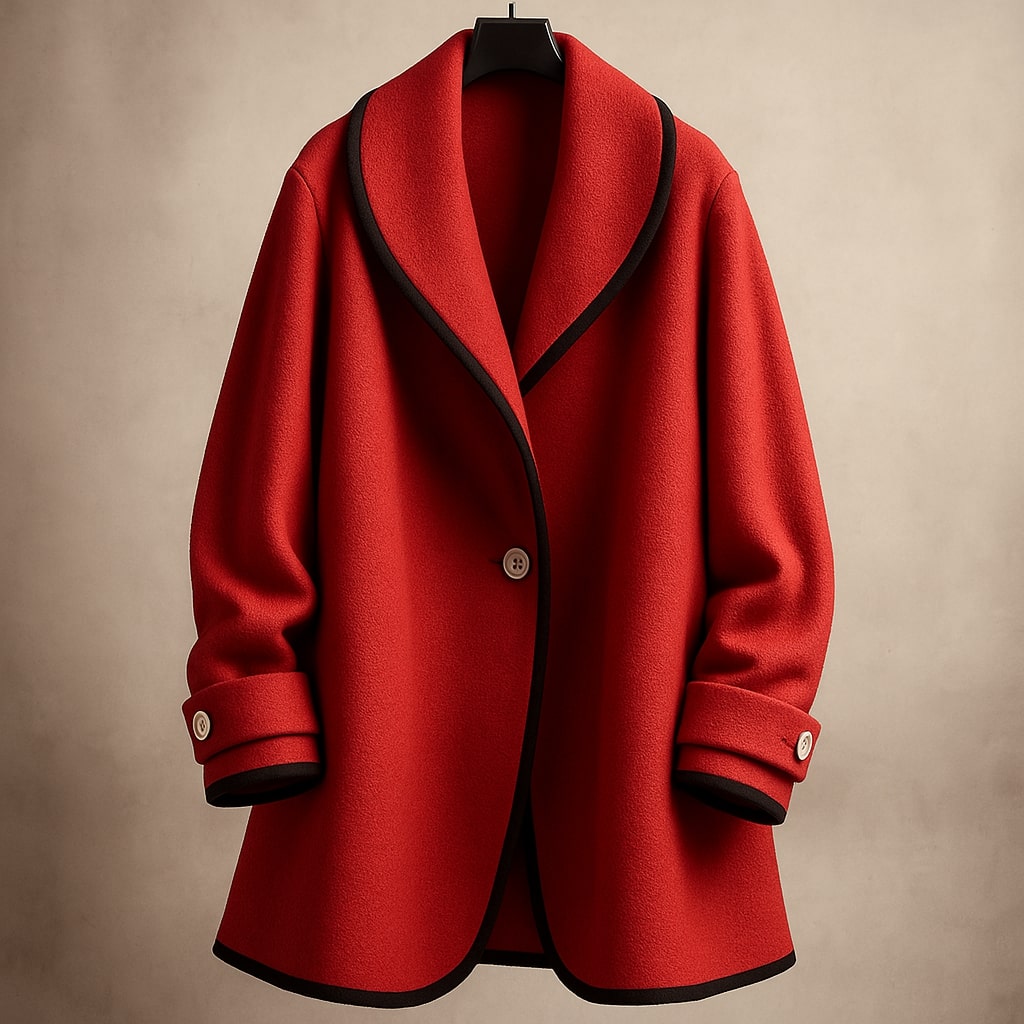 Serena | Women's Single-Breasted Trim Coat - Sofia Maris