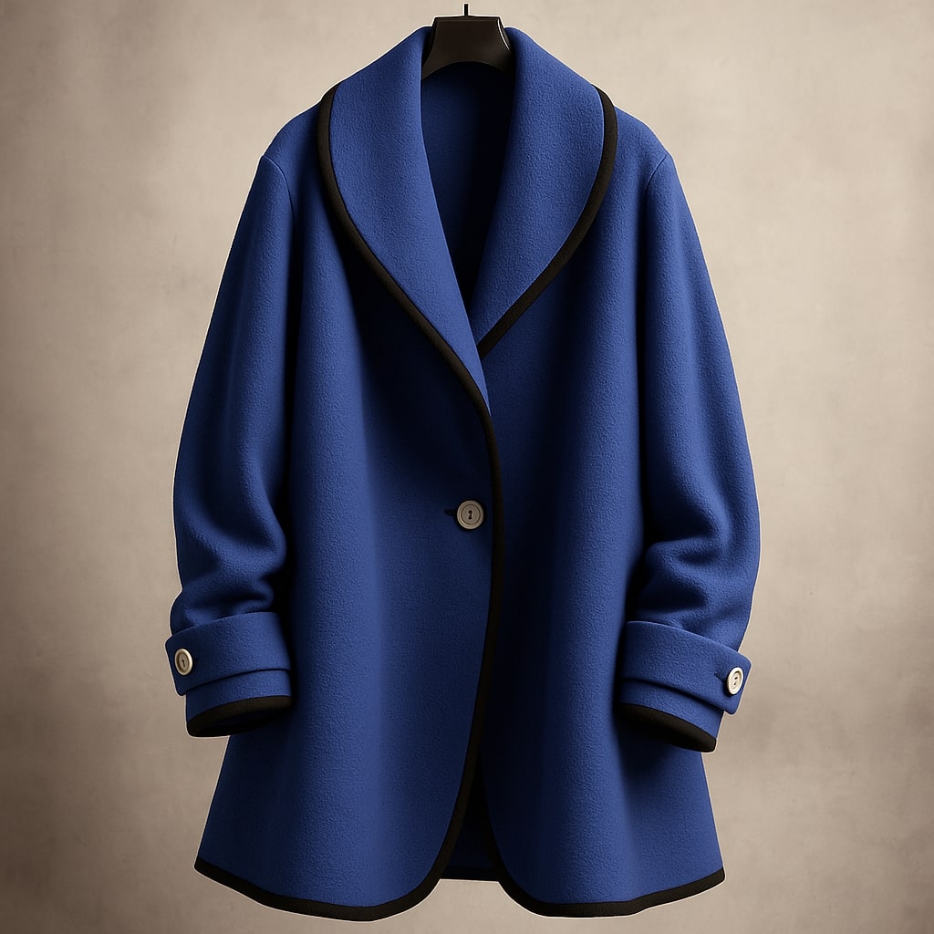 Serena | Women's Single-Breasted Trim Coat - Sofia Maris