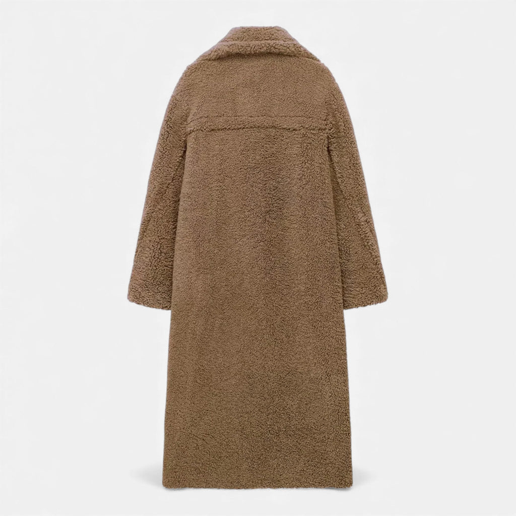 Sofia Maris | Women’s Long Double-Breasted Teddy Coat