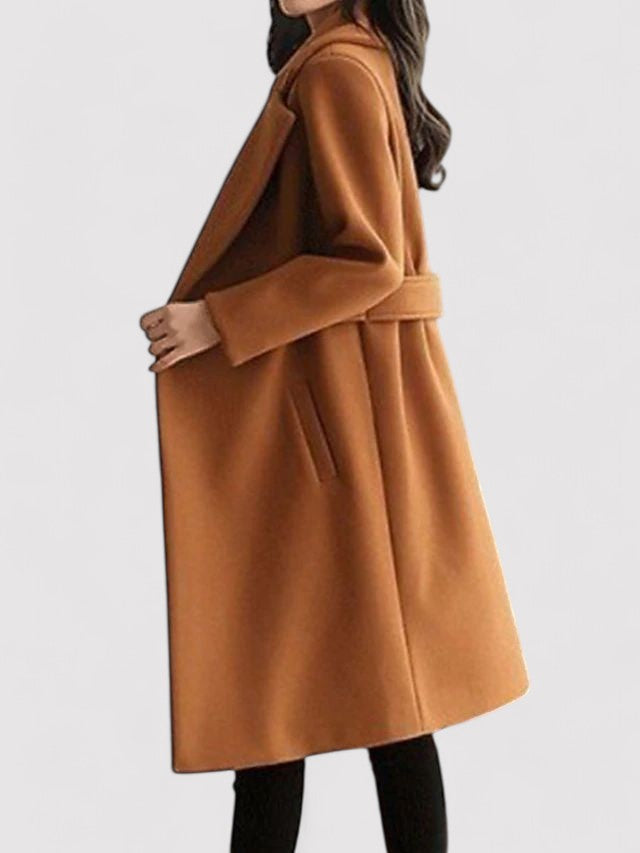 Elise | Winter Wool Coat with Belt - Sofia Maris
