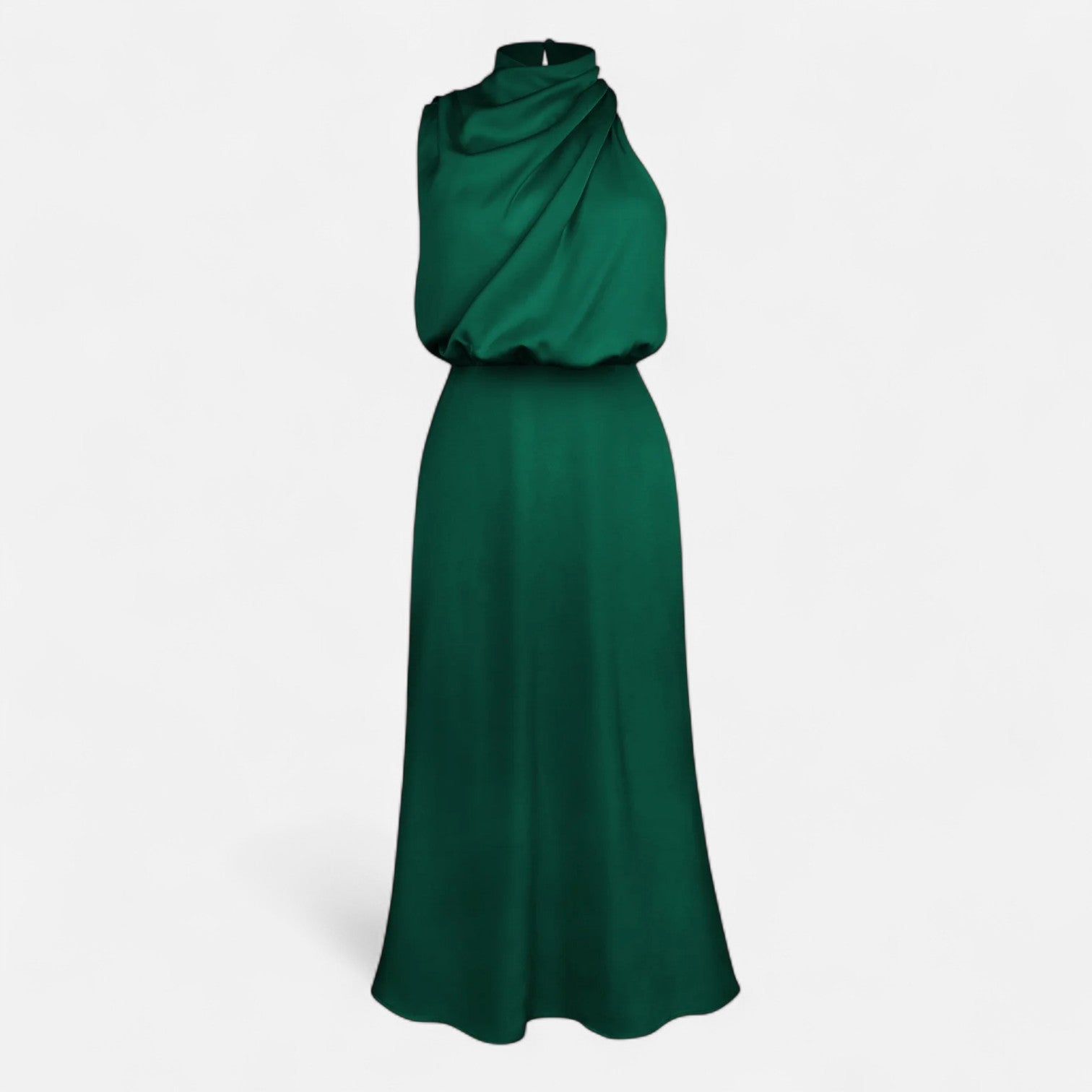 Sofia Maris Women’s Satin Sleeveless Long Dress – Fluid Drape, Timeless Elegance - Sofia Maris