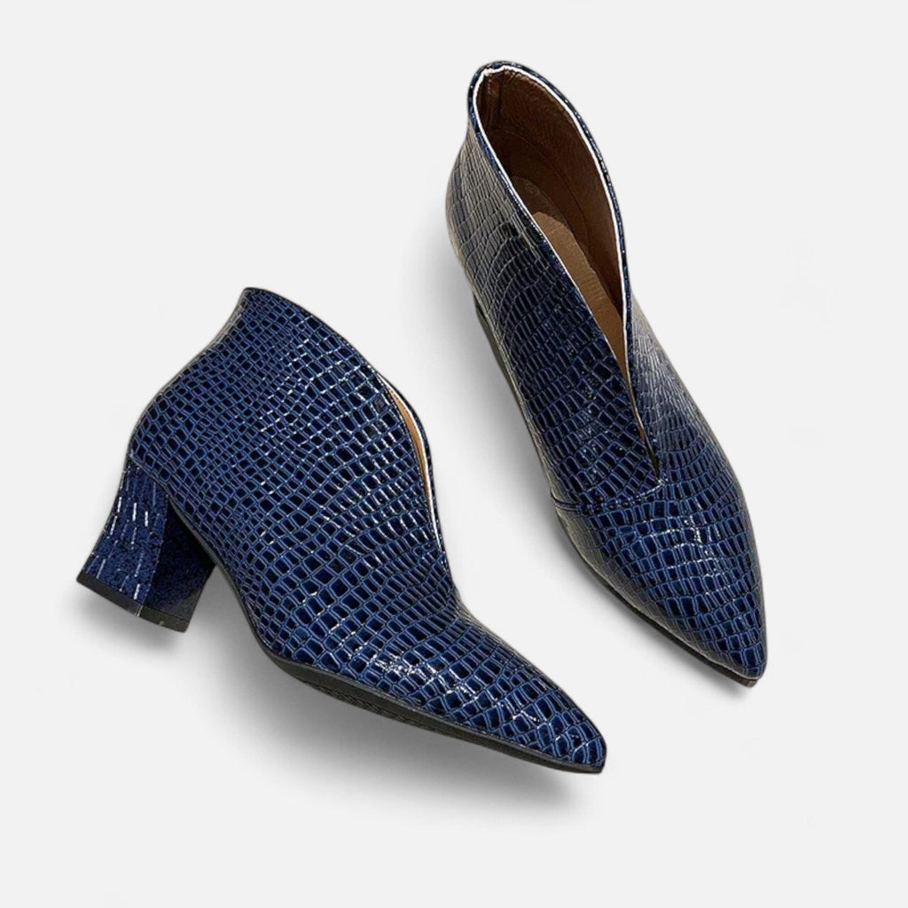 Sofia Maris Women’s Patent Leather V-Cut Ankle Boots - Sofia Maris