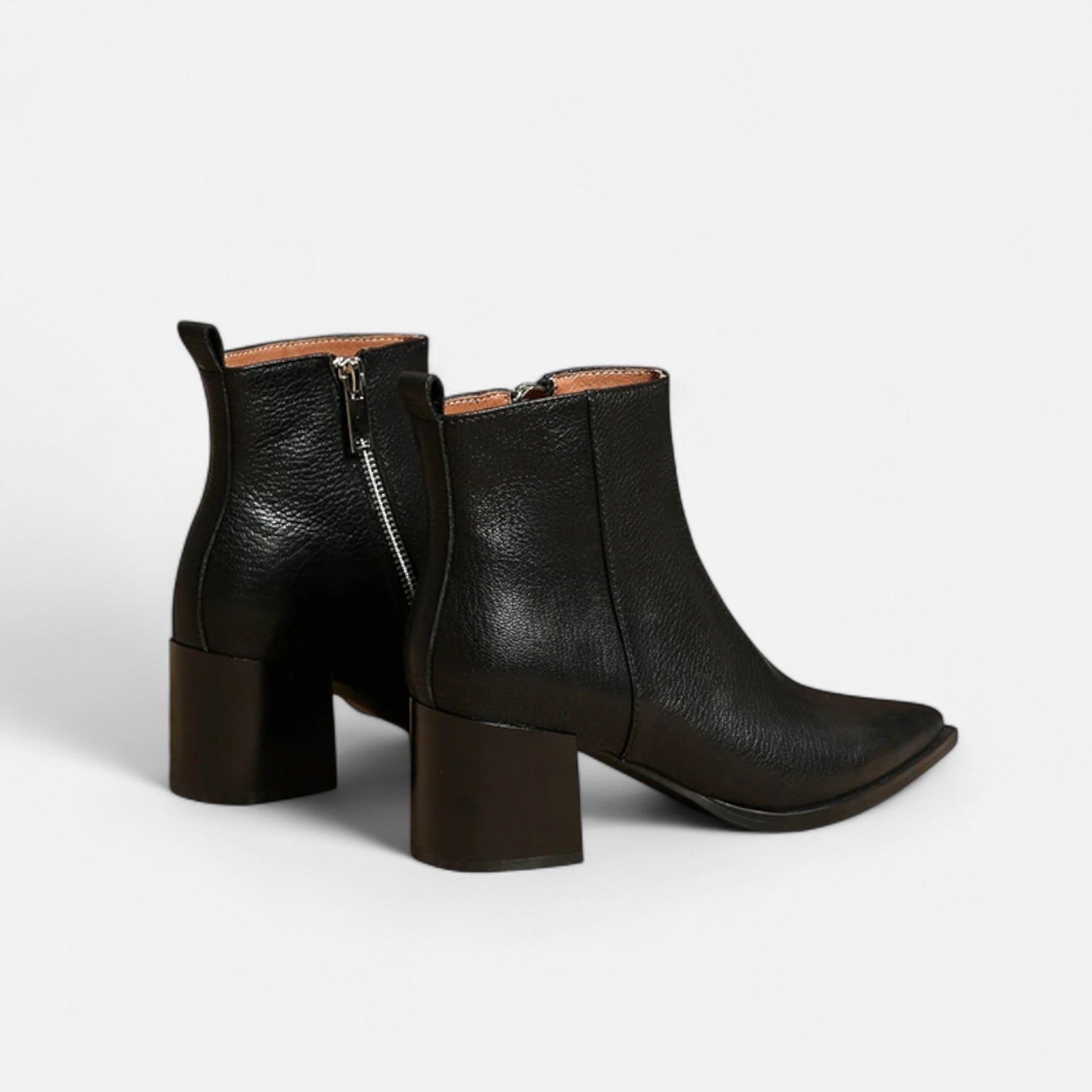 Women’s Genuine Leather Chelsea Boots – Pointed Toe Square Heel - Sofia Maris