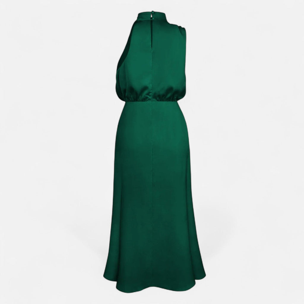 Sofia Maris Women’s Satin Sleeveless Long Dress – Fluid Drape, Timeless Elegance - Sofia Maris