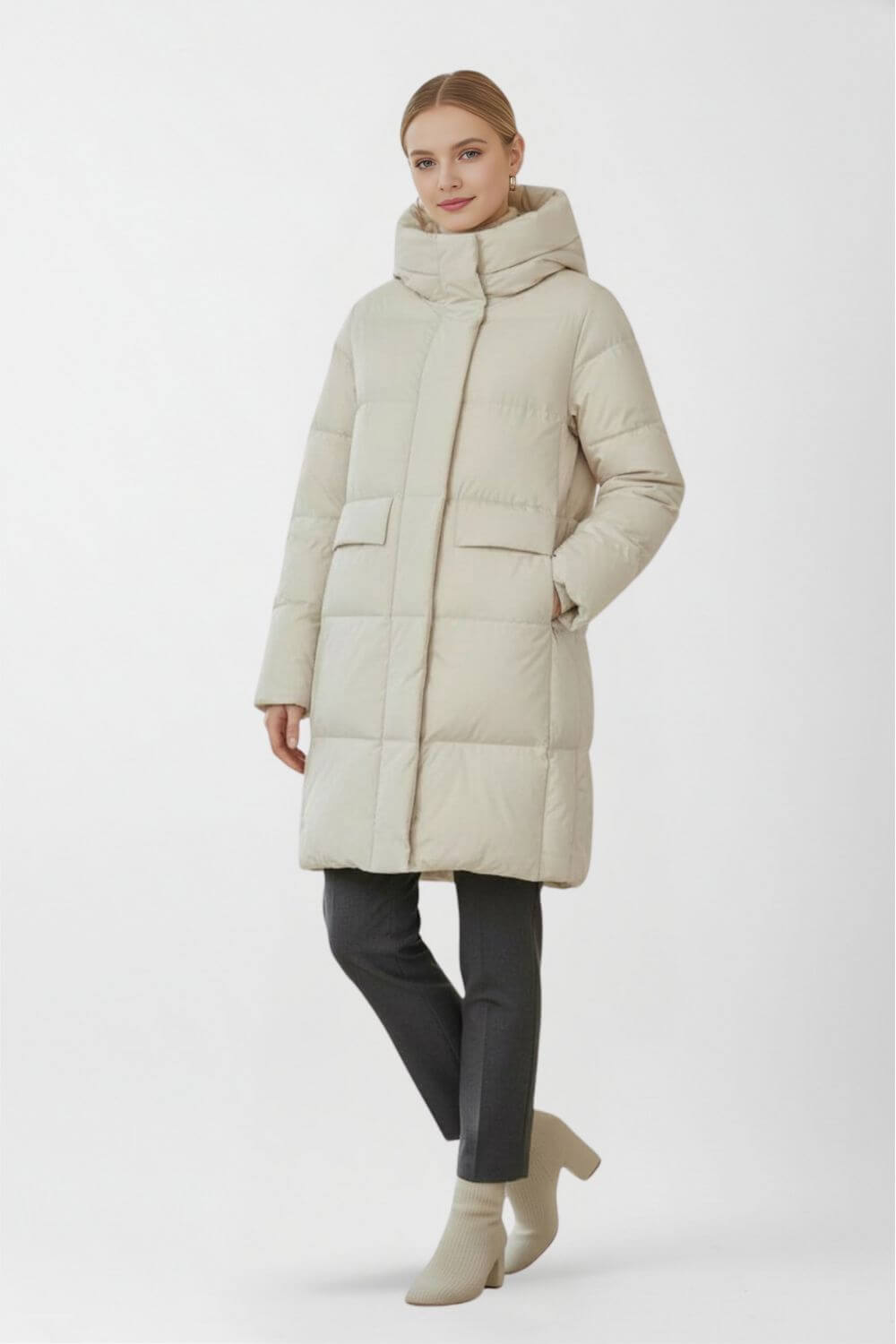 Sofia Maris | Women’s Mid-Length Puffer Coat