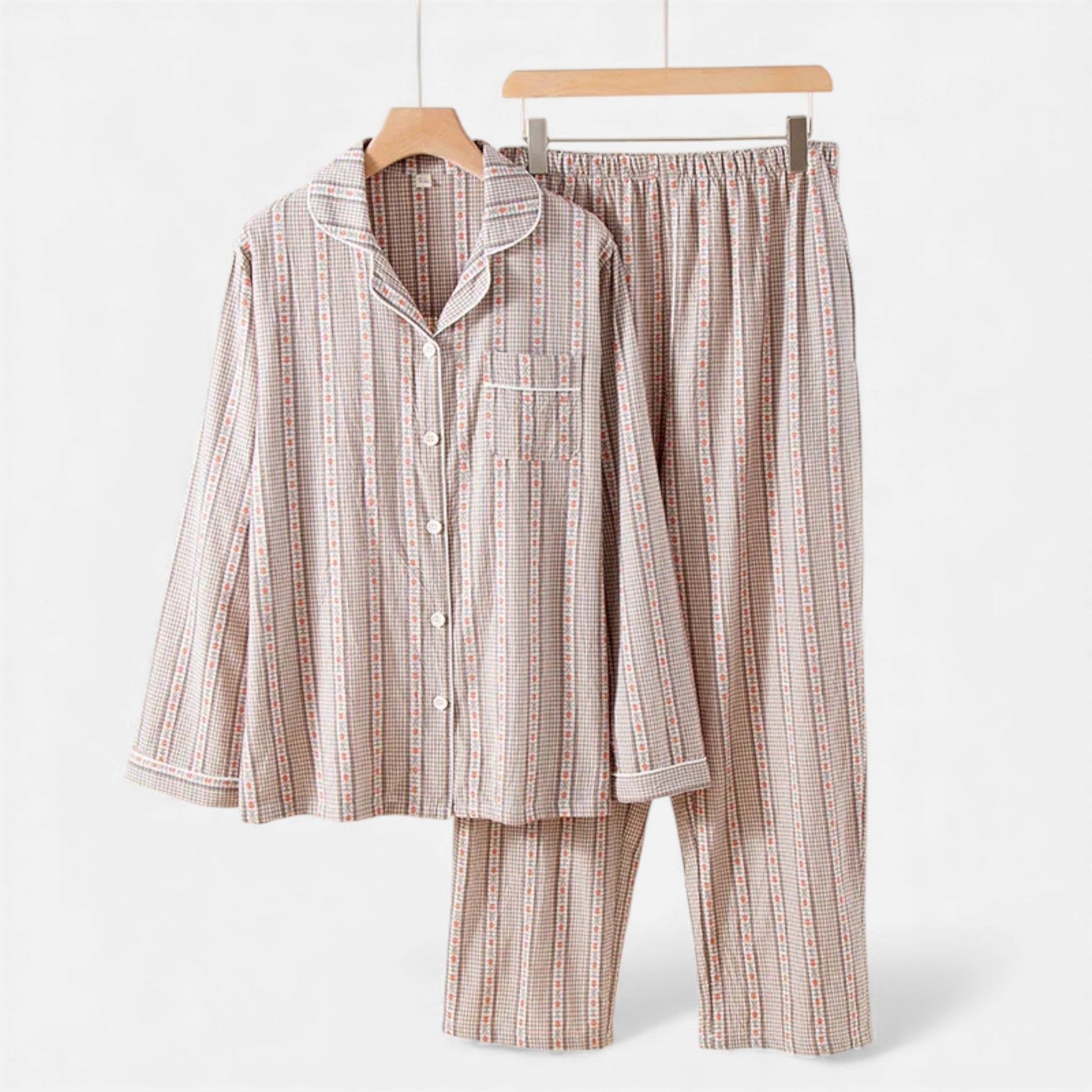 Women’s Pure Cotton Pyjama Set with Cardigan Style - Sofia Maris
