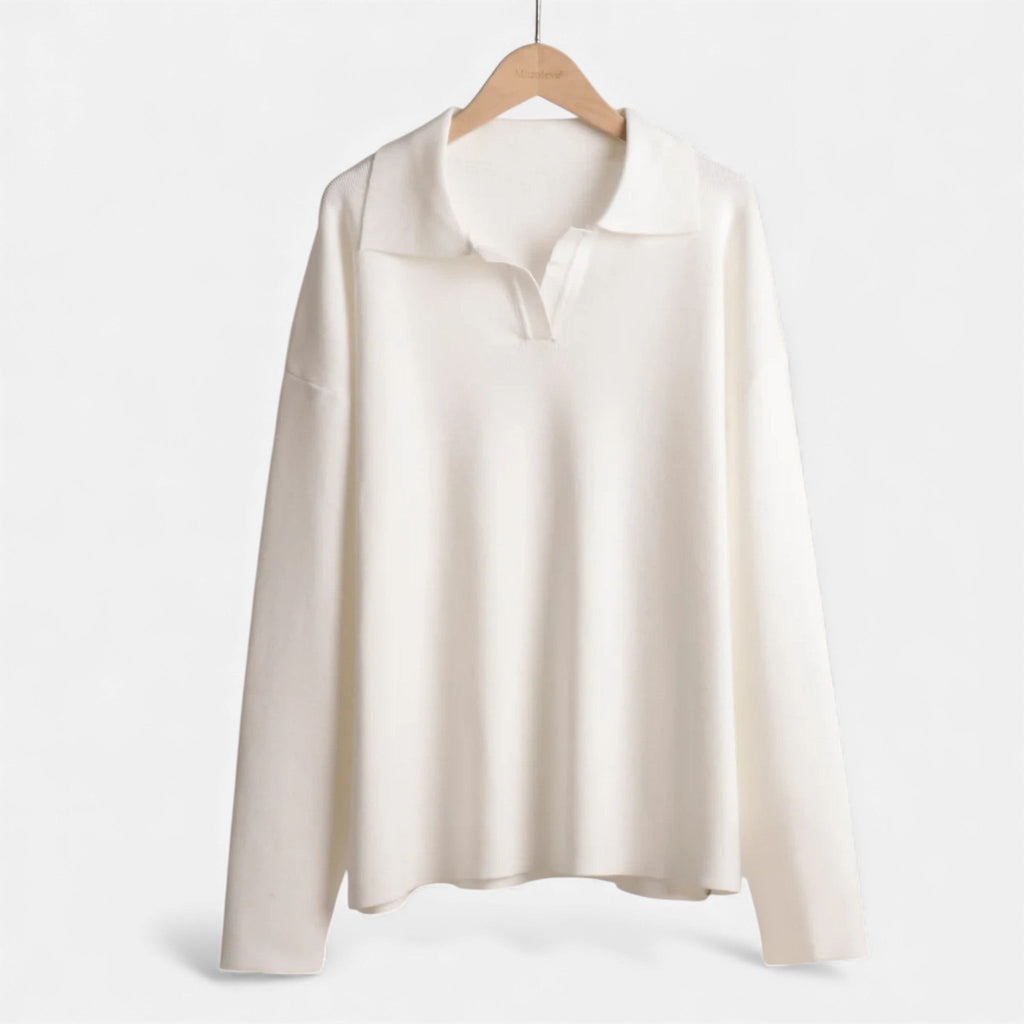 Women’s Cashmere-Feel Polo Lounge Set with Elegant Knit Detail - Sofia Maris