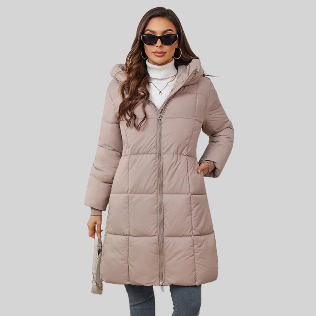 Sofia Maris Women's Long Puffer Coat Brown Thick Down Warm Casual Winter UK