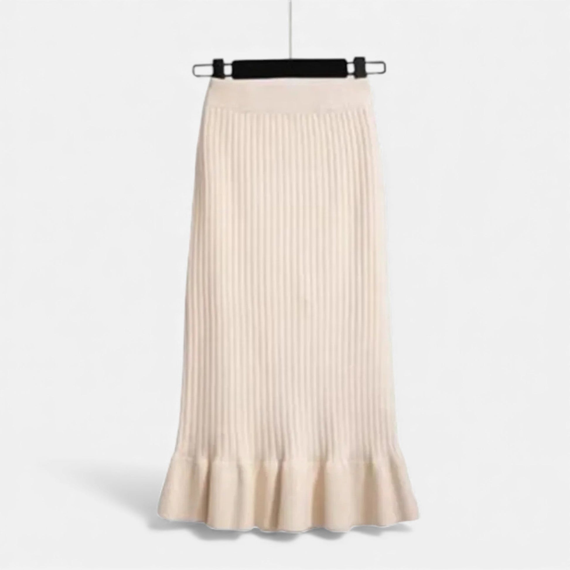 Women’s High-Waist Ribbed Knitted Skirt - Sofia Maris