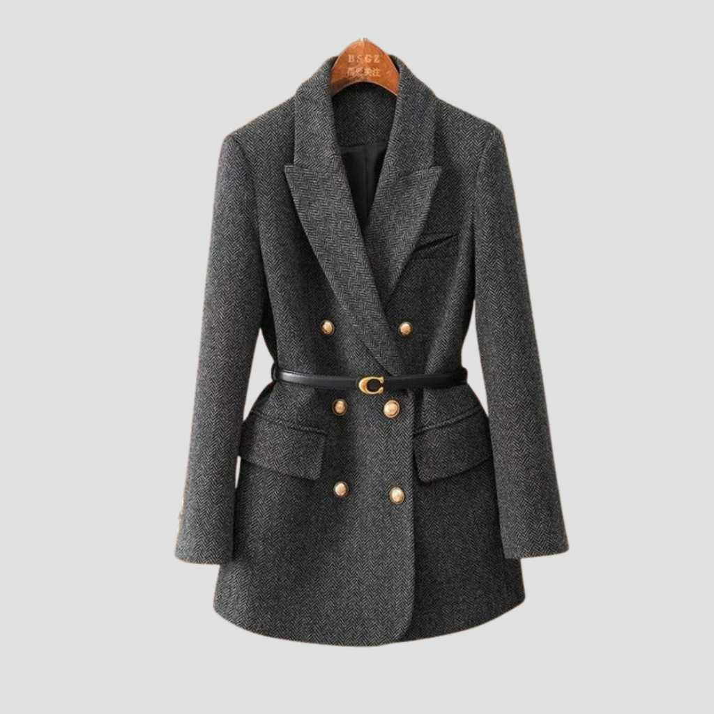 Sofia Maris Tweed Winter Coat Double-Breasted