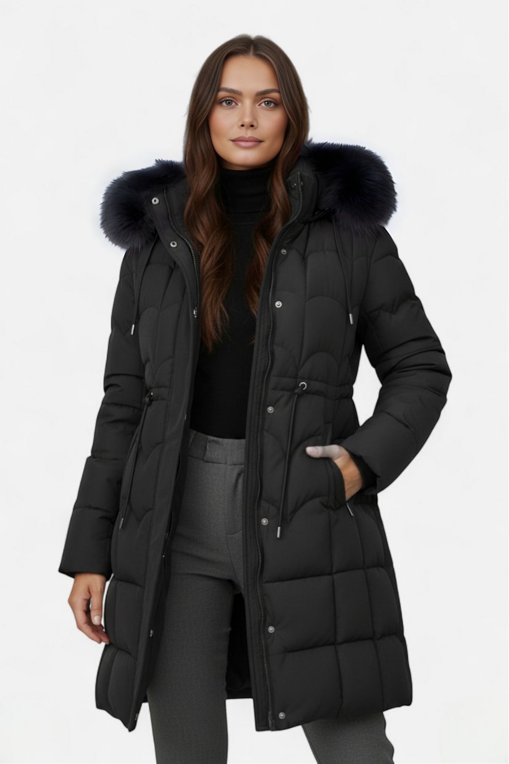 Sofia Maris | Women’s Long Faux Fur Puffer Coat