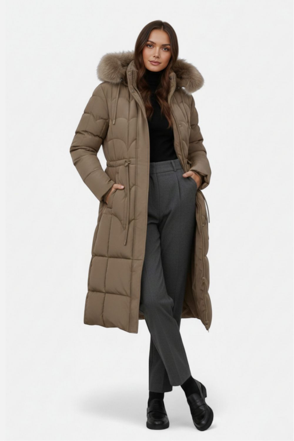 Sofia Maris | Women’s Long Faux Fur Puffer Coat