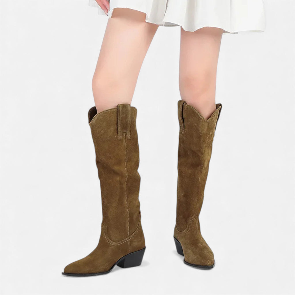 Sofia Maris | Women’s High Knee Cow Suede Autumn Winter Boots
