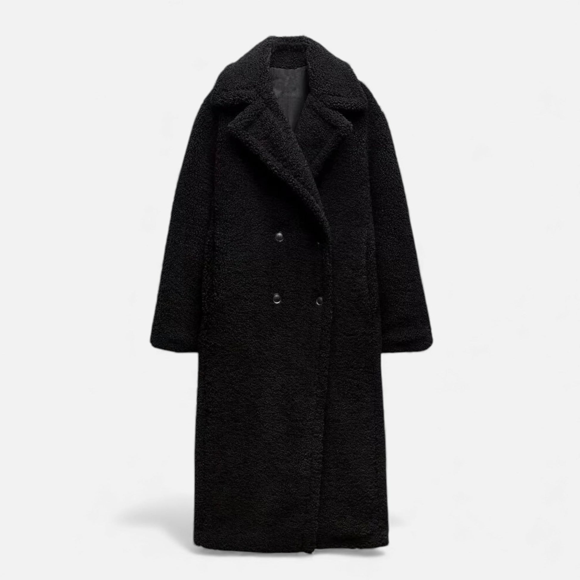 Sofia Maris | Women’s Long Double-Breasted Teddy Coat