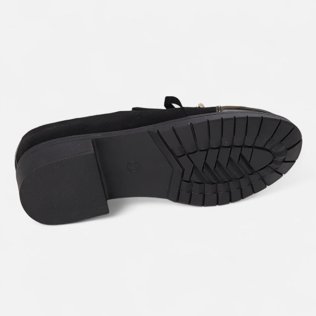 The Sofia Women’s Retro Bow‑knot Chunky‑Heel Loafers - Sofia Maris