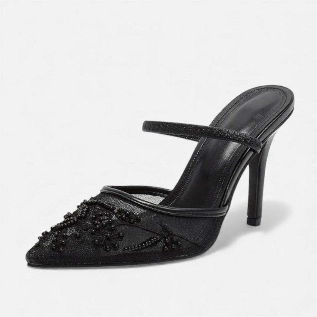 Sofia Maris Women’s Embroidered Mesh Designer Heels - Sofia Maris