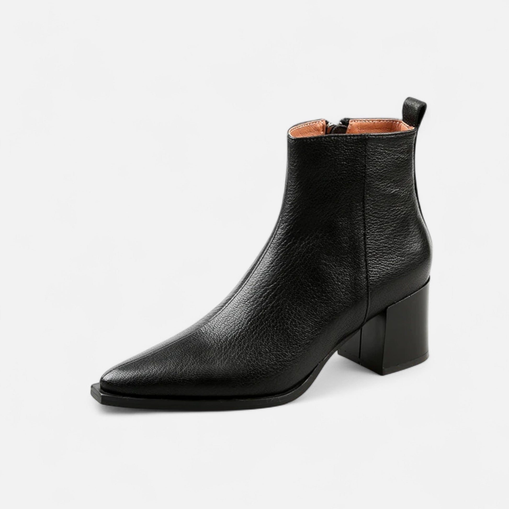 Women’s Genuine Leather Chelsea Boots – Pointed Toe Square Heel - Sofia Maris