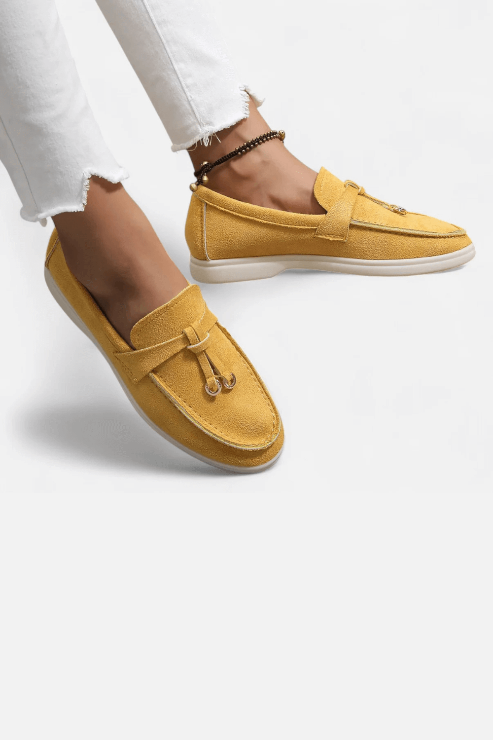 Sofia Maris | Women's Soft Leather Retro Slip-On Shoes – Chunky Sole Comfort