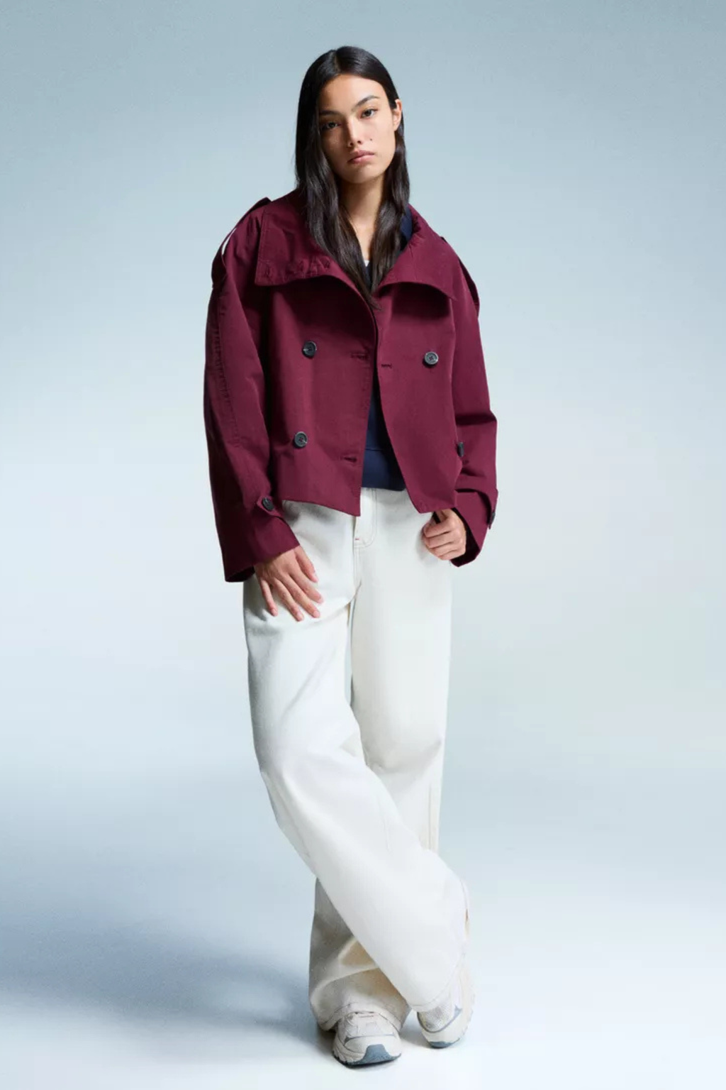 Women’s Trench Coat – Short Belted Double-Breasted Jacket - Sofia Maris