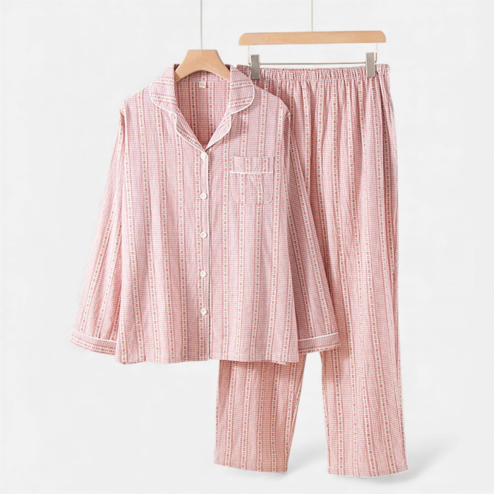 Women’s Pure Cotton Pyjama Set with Cardigan Style - Sofia Maris