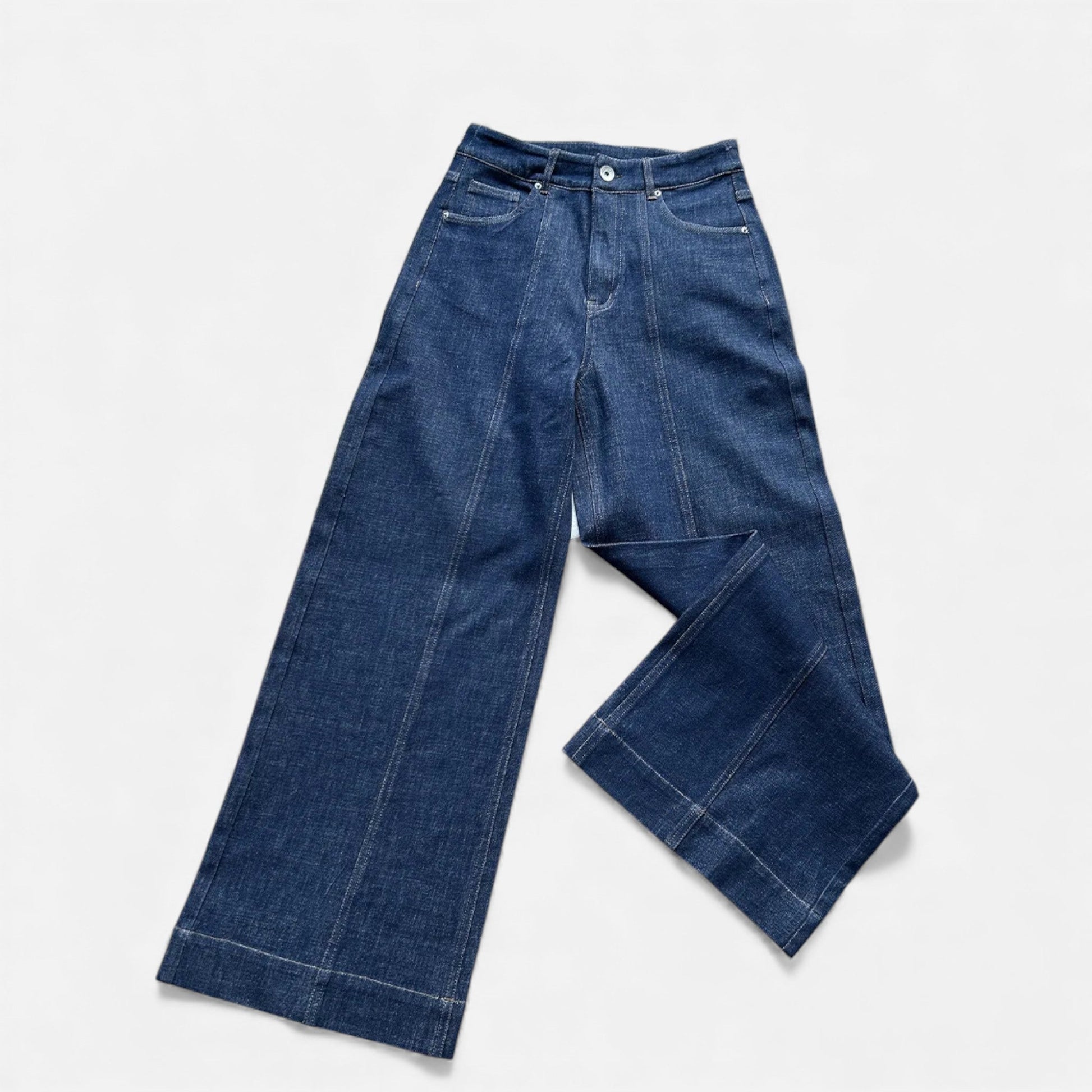 Sofia Maris | Women’s High-Waist Wide Leg Cotton-Blend Jeans